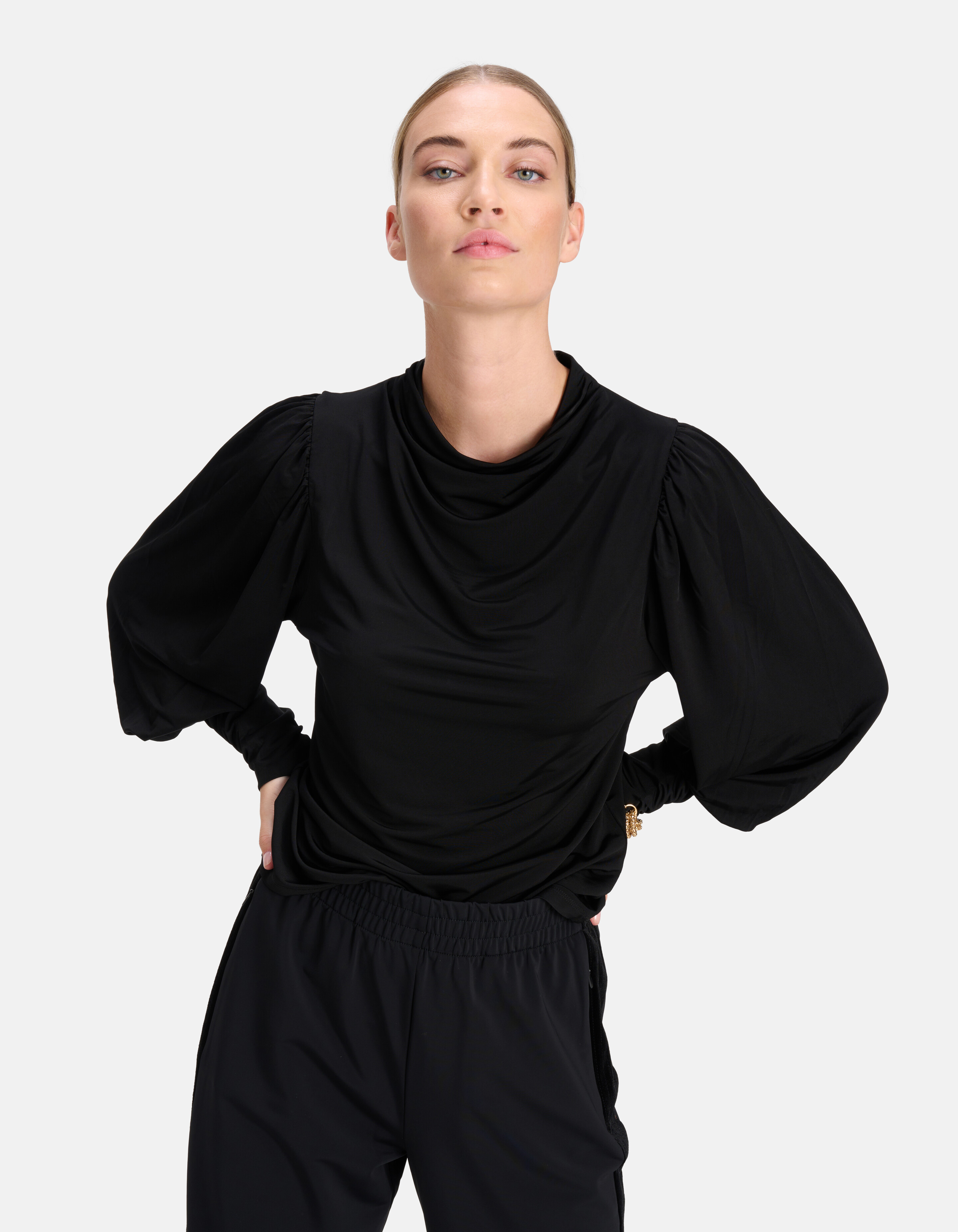 Wasserfall-Top Schwarz By Mieke SHOEBY WOMEN