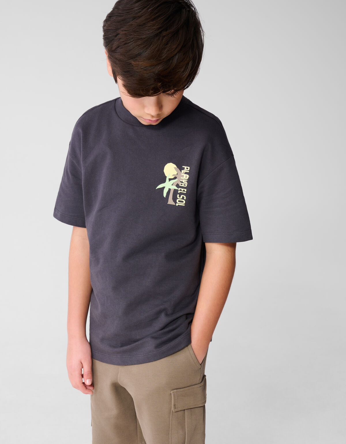 Playa Artwork T-Shirt Dunkelgrau SHOEBY BOYS