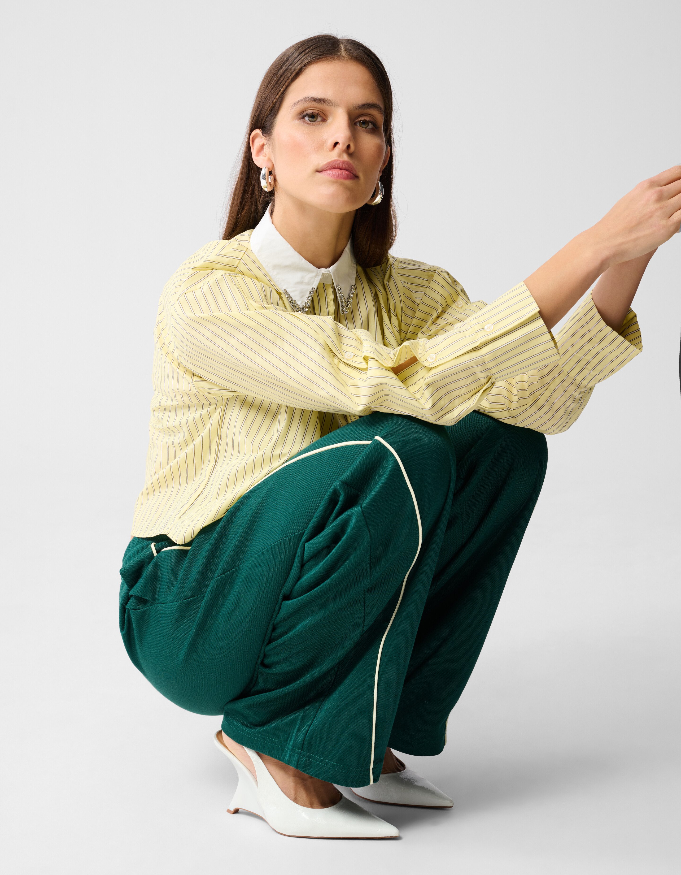 Wave Weite Hosen Dunkelgr&uuml;n SHOEBY WOMEN