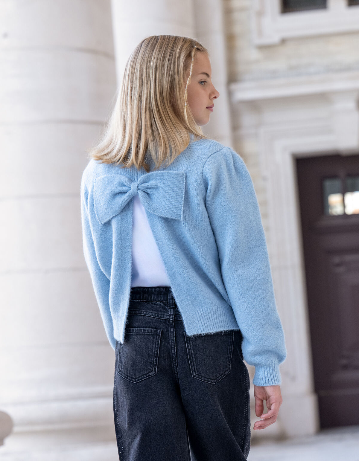 Open Back Strik Pullover Hellblau SHOEBY GIRLS
