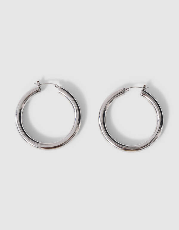 Basic Creolen Ohrringe Silber SHOEBY ACCESSOIRES
