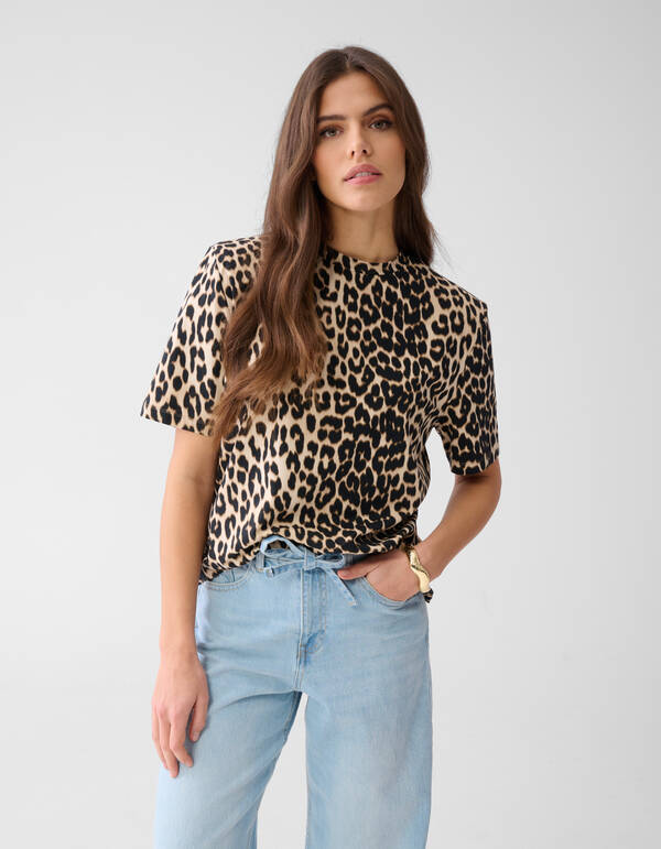 Gefüttertes Leopard-T-Shirt Braun SHOEBY WOMEN