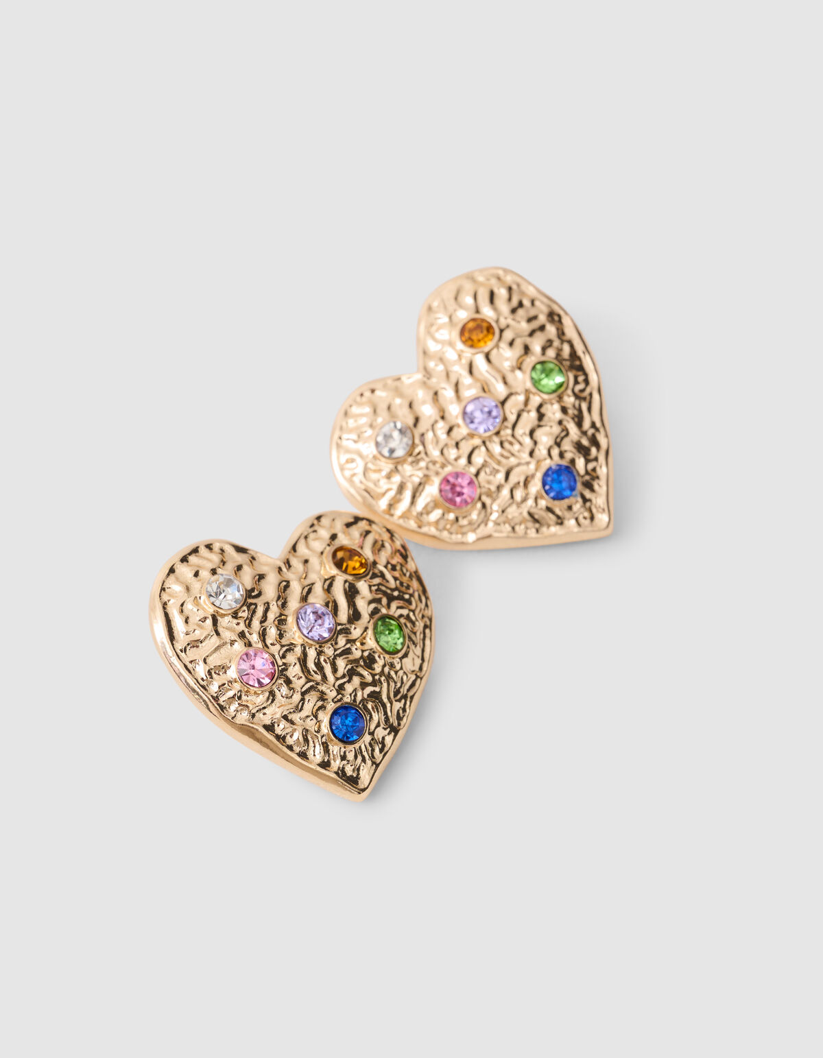 Strass Herz Ohrringe Gold SHOEBY ACCESSOIRES