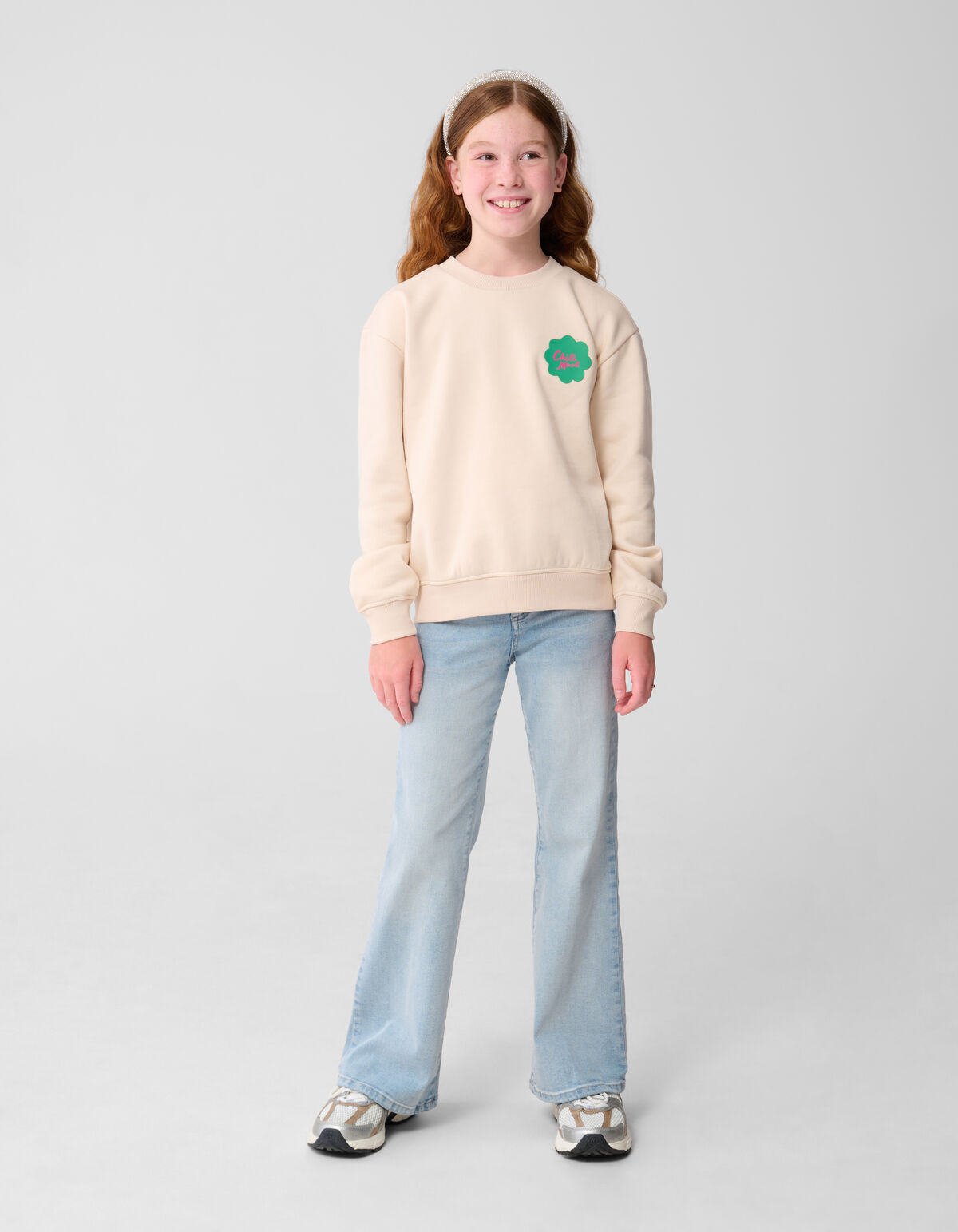 Peper Artwork Pullover Gebrochen Weiß SHOEBY GIRLS