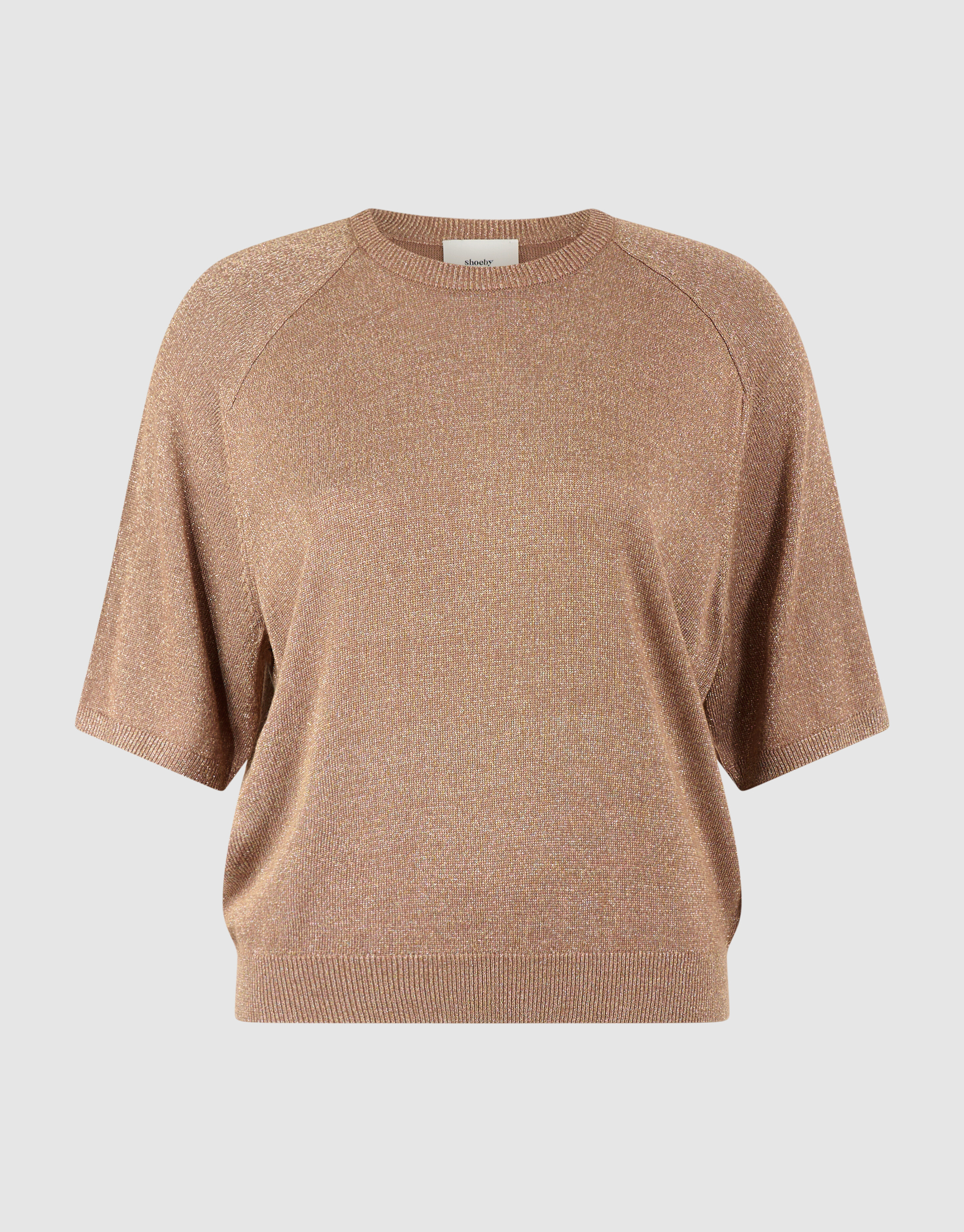 Kurzarm Glitzerpullover Braun SHOEBY WOMEN