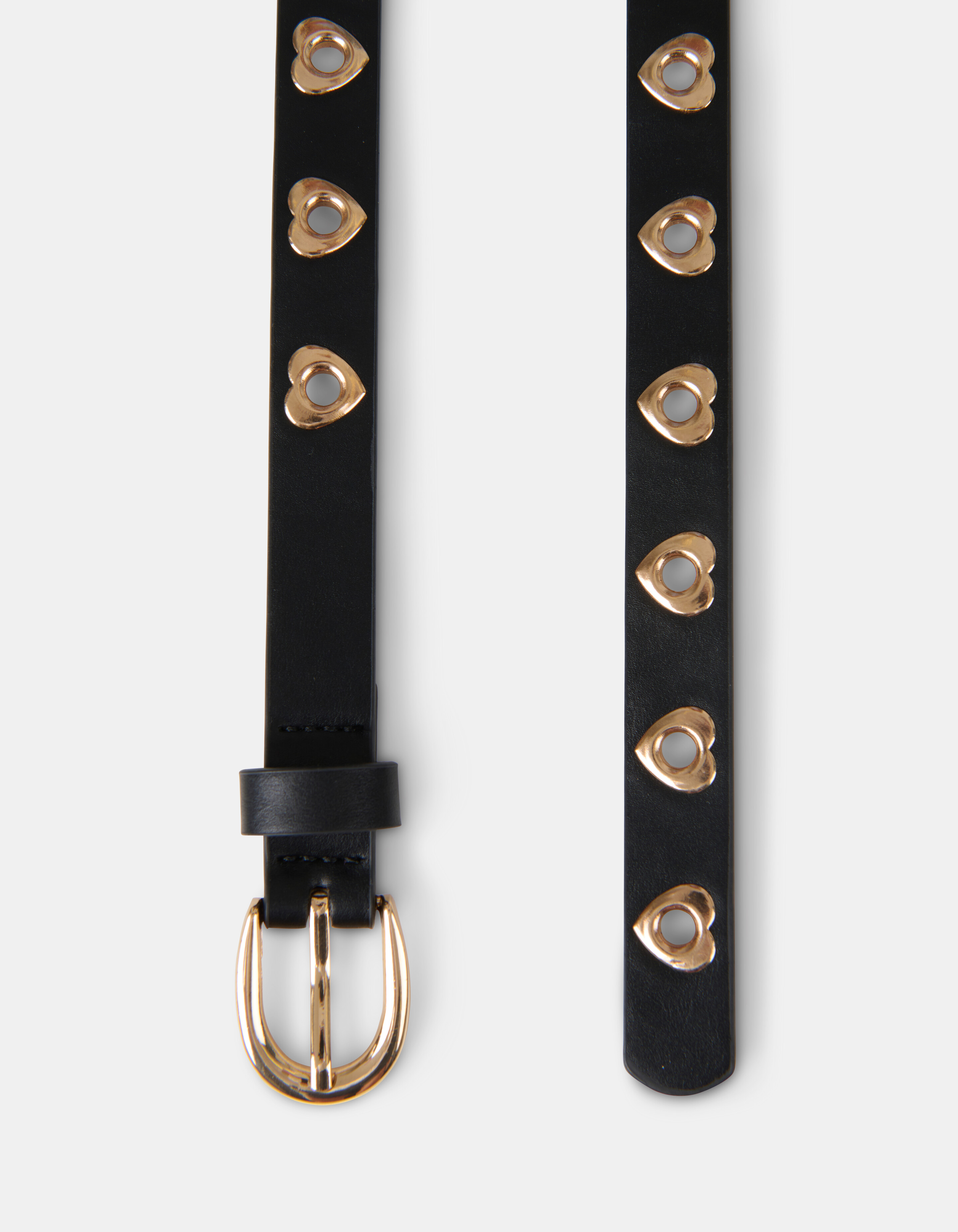 Gürtel mit goldenen Herzen Schwarz SHOEBY ACCESSOIRES