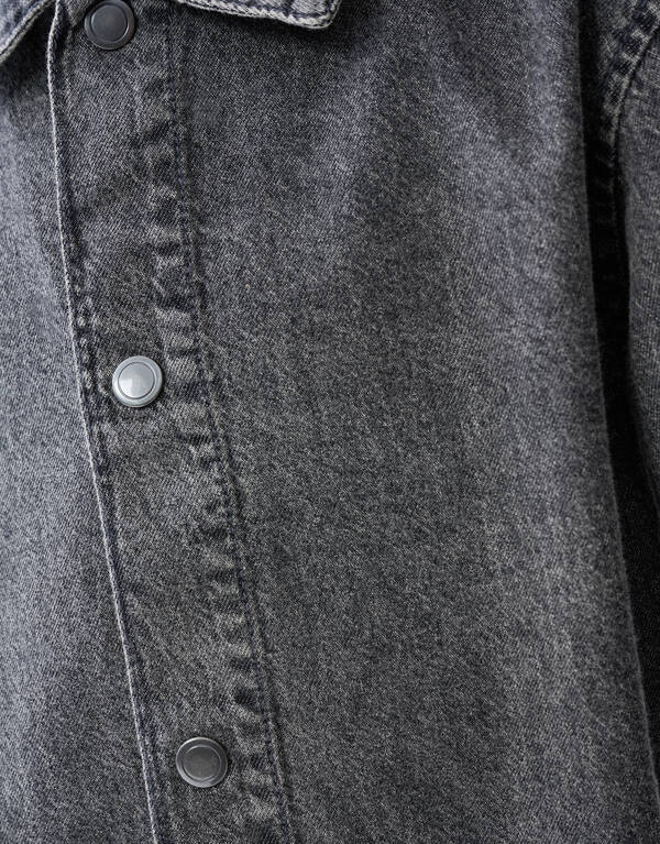 Denim Washed Overshirt Dunkelgrau SHOEBY BOYS