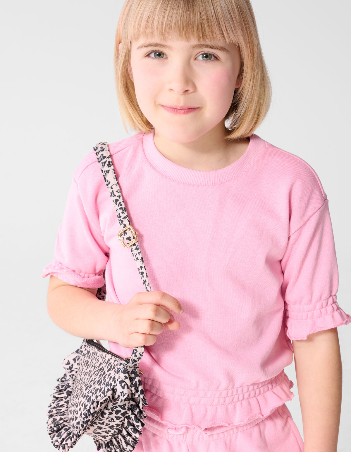 R&uuml;schen-Sweatshirt Hellrosa SHOEBY GIRLS