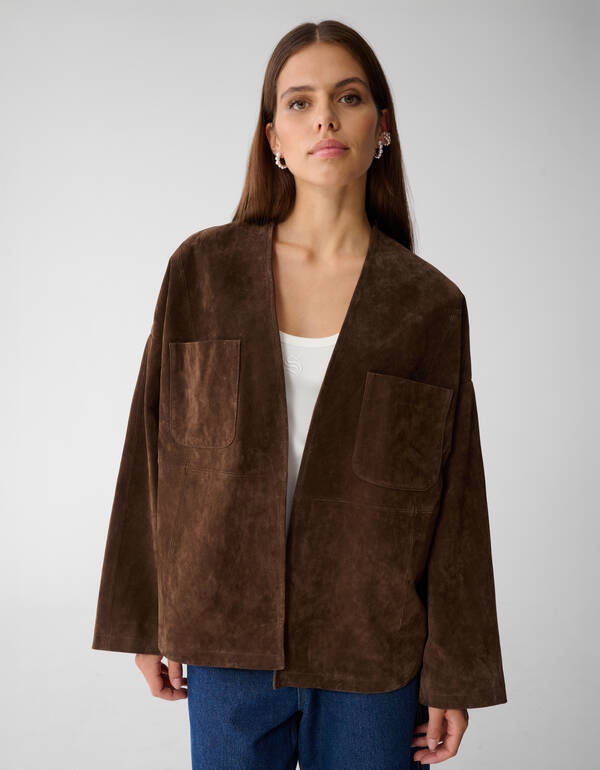 Entspannter Schnitt Wildlederjacke Braun von Mieke SHOEBY WOMEN