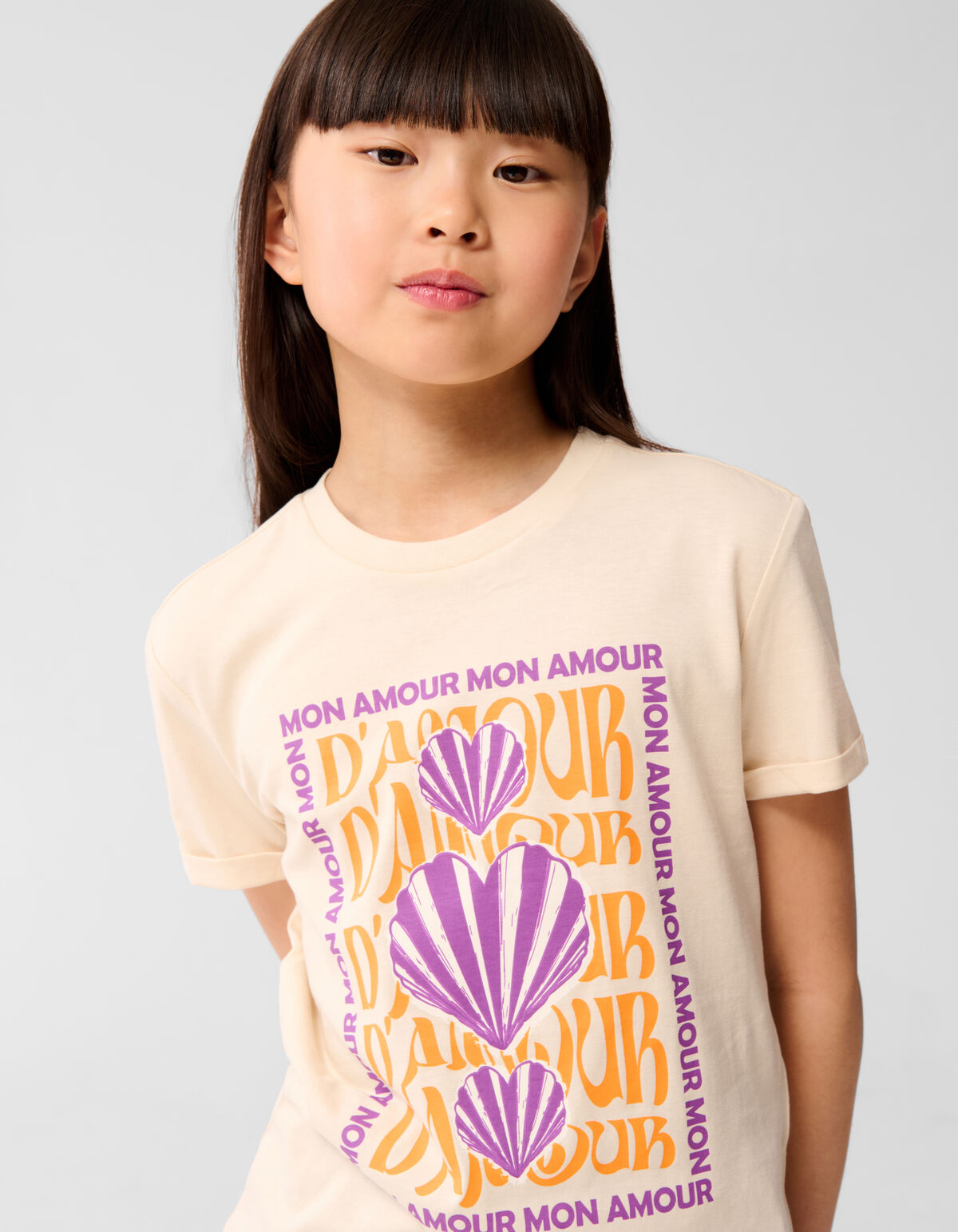 Amour Kunstwerk T-shirt Sand SHOEBY GIRLS