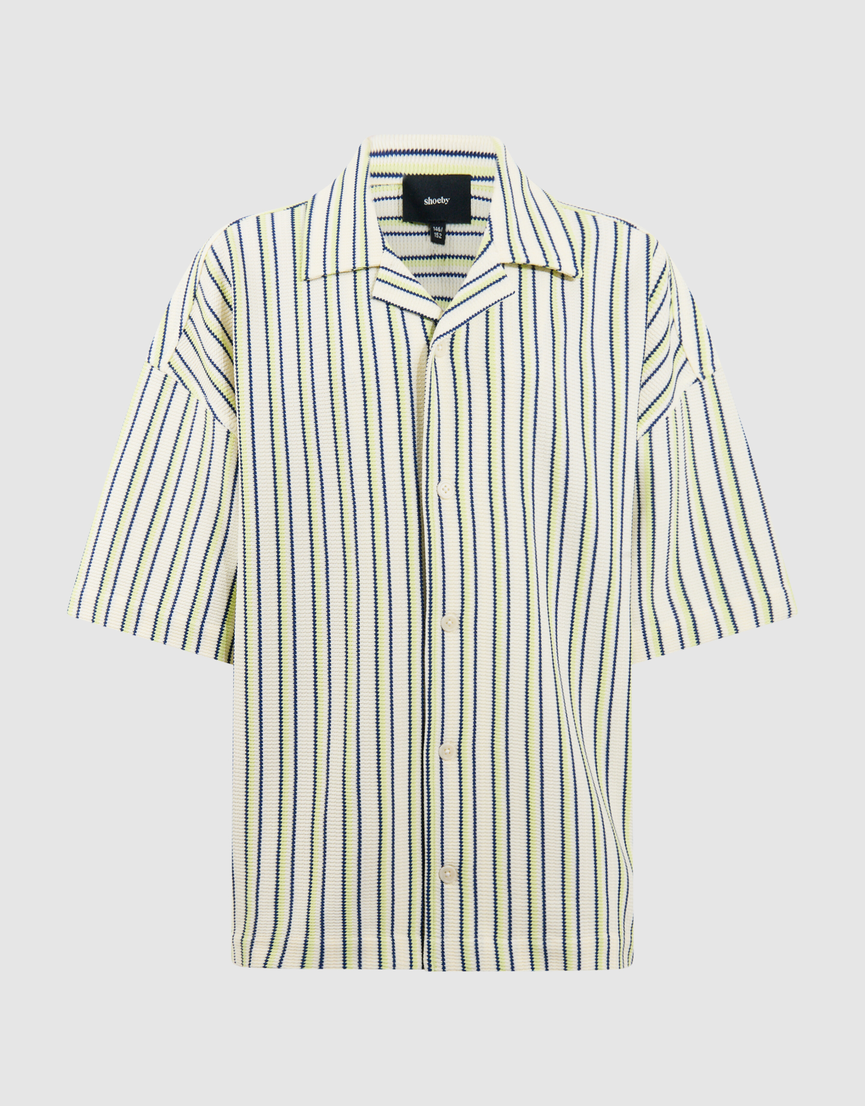 Nadelstreifenstruktur Hemd Gebrochen Wei&szlig; SHOEBY BOYS