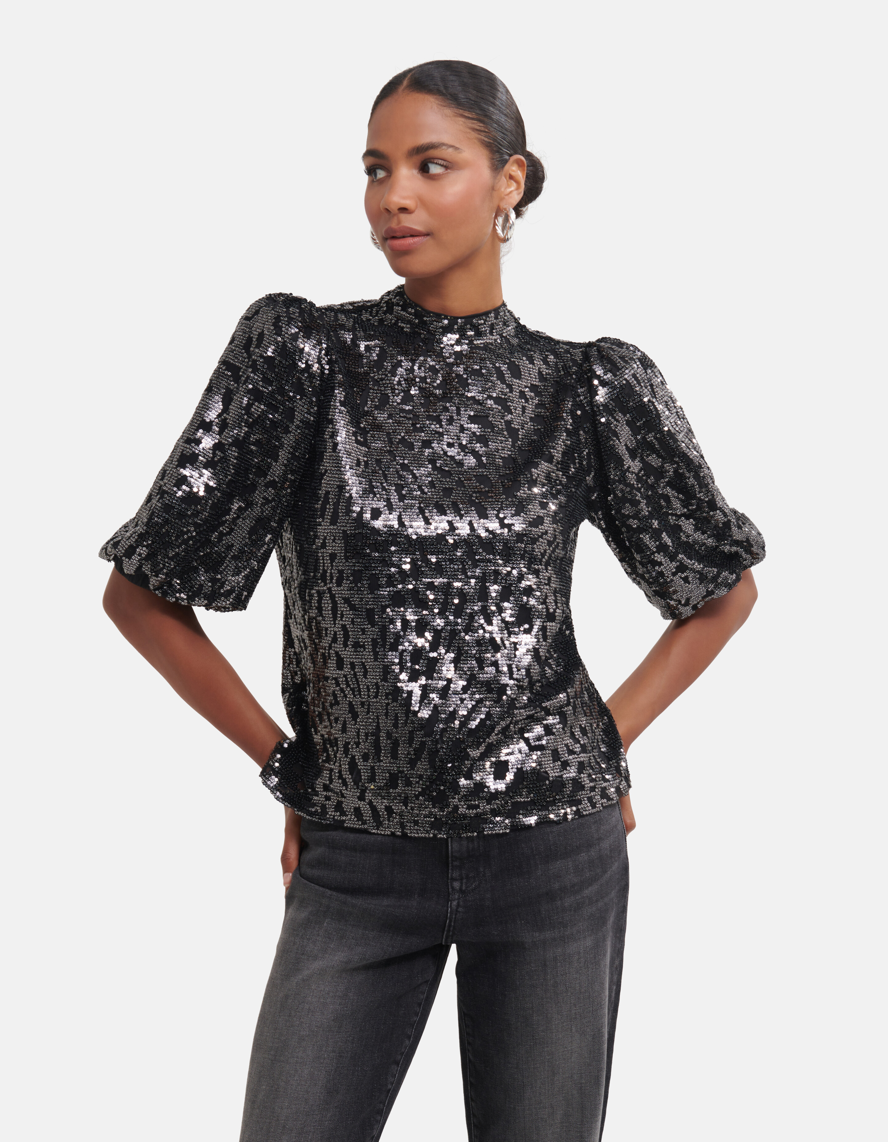 Pailletten-Top Schwarz von Fred SHOEBY WOMEN