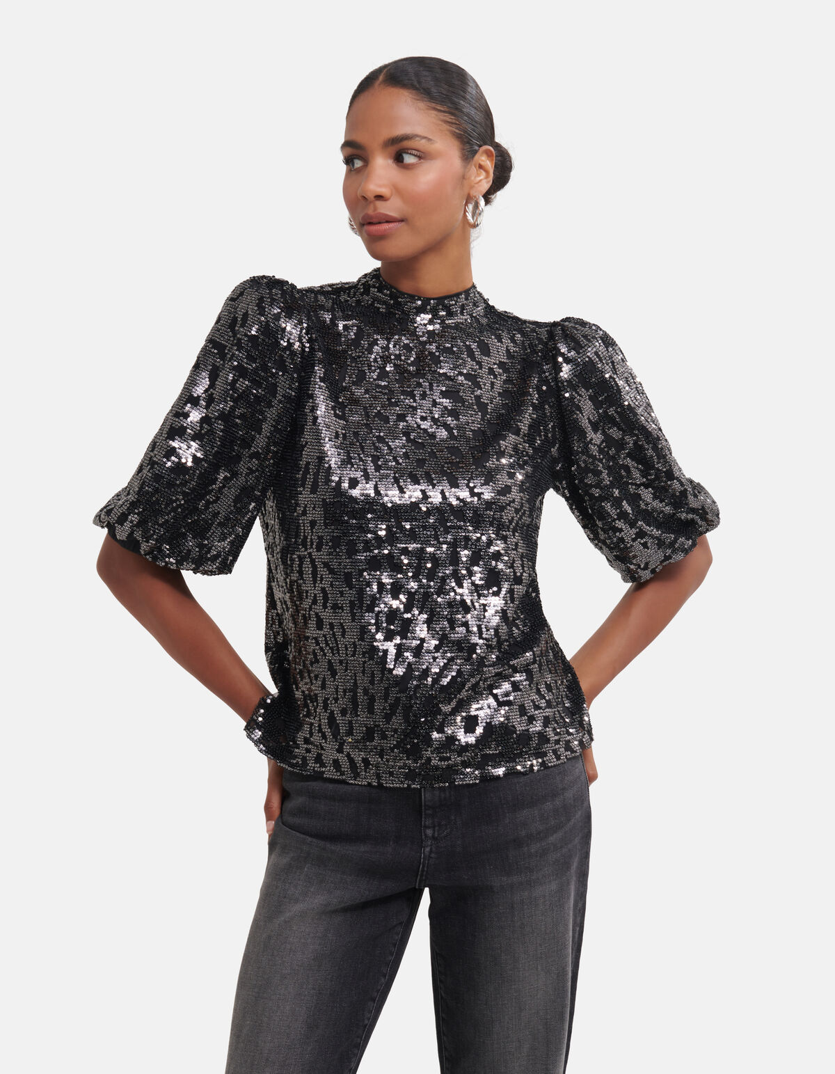 Pailletten-Top Schwarz von Fred SHOEBY WOMEN