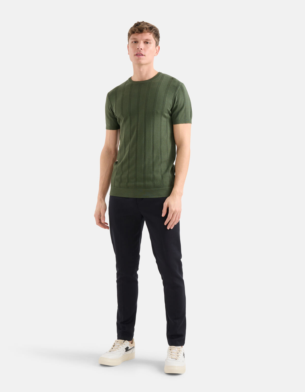 Strick-T-Shirt Dunkelgrün SHOEBY MEN