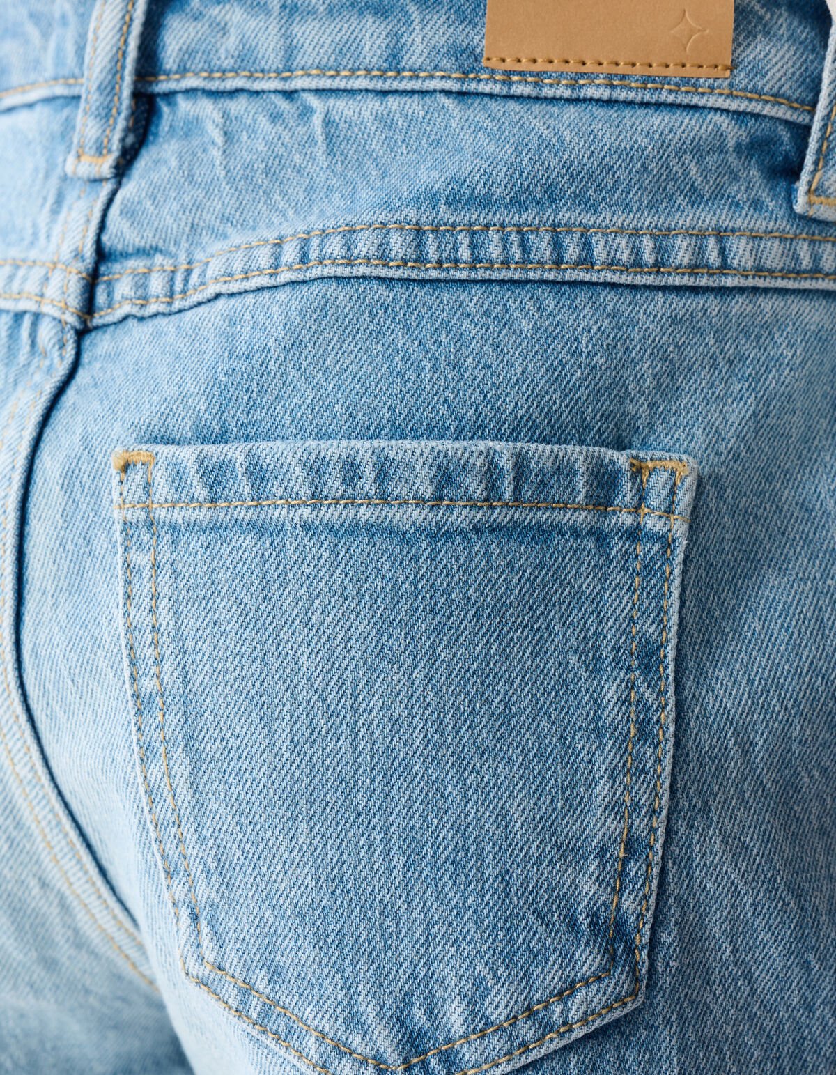 Zerst&ouml;rte Straight Leg Jeans Blauw SHOEBY GIRLS