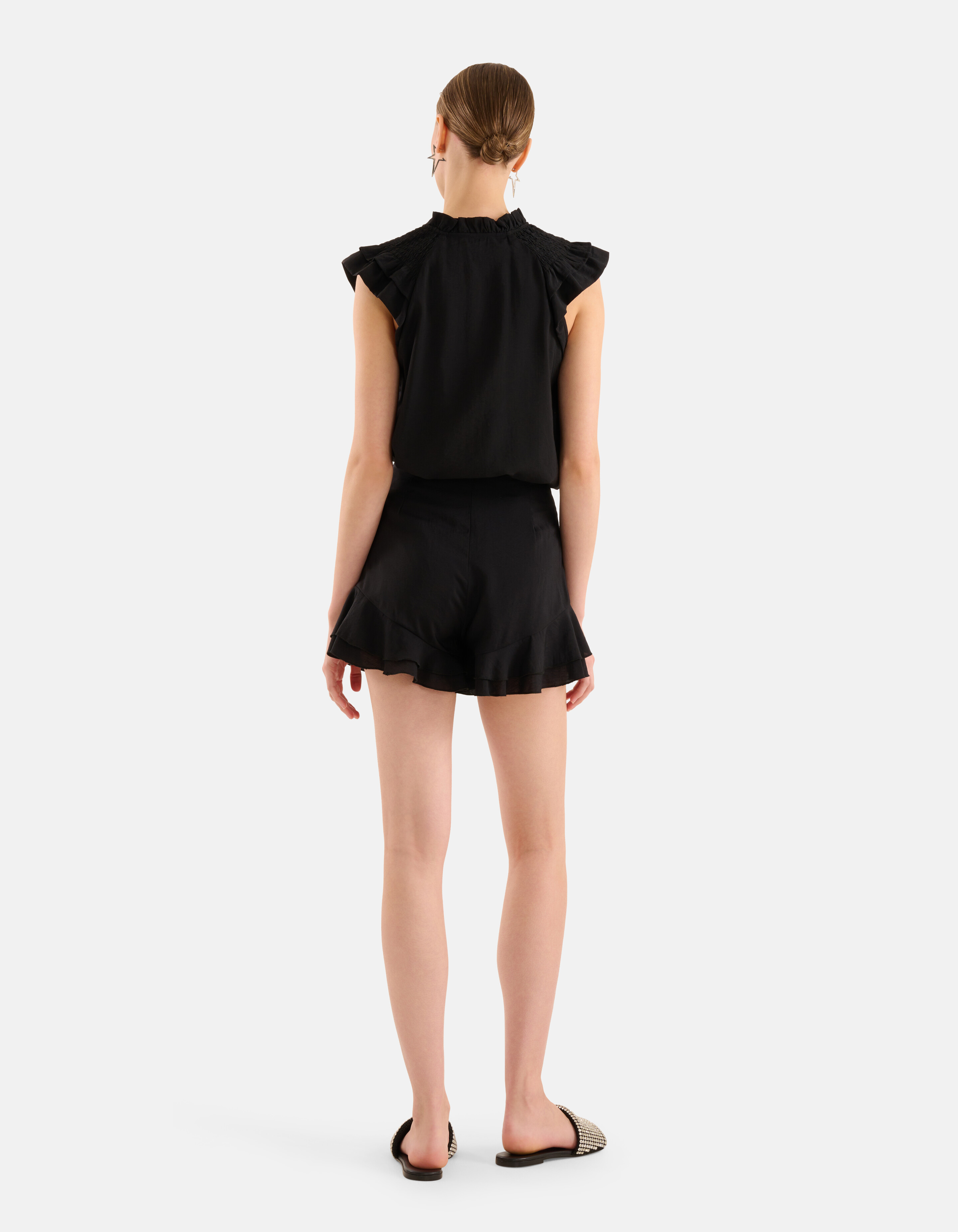 Rüschen-Top Schwarz SHOEBY WOMEN