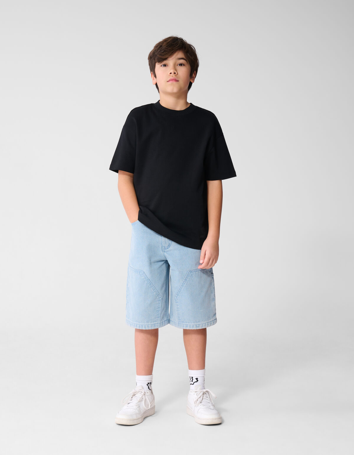 Basic-T-Shirt Schwarz SHOEBY BOYS