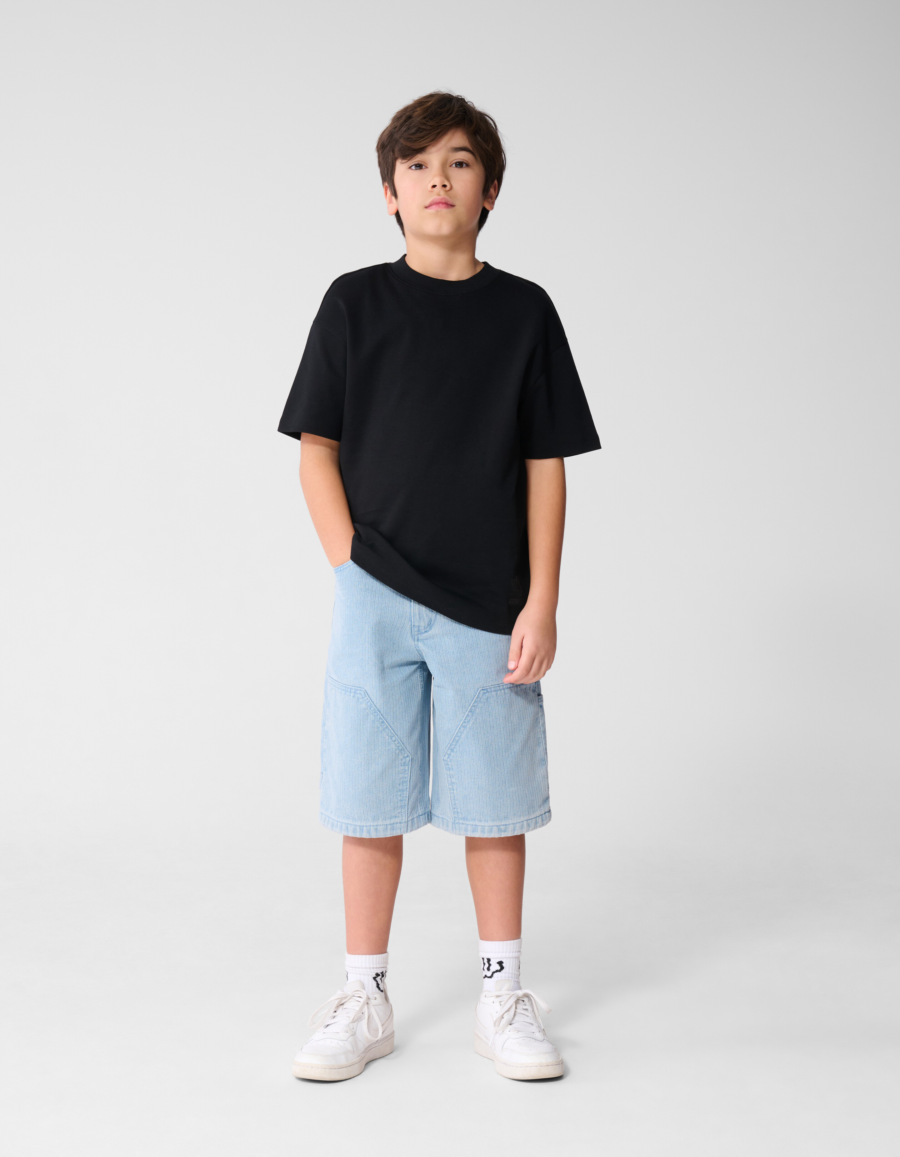 Basic-T-Shirt Schwarz SHOEBY BOYS