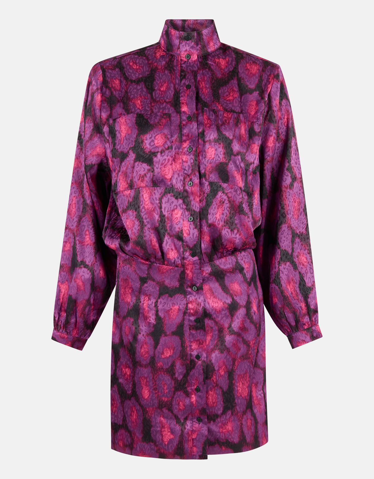Satin Kleid mit Schulterpolsterung Violett EKSEPT