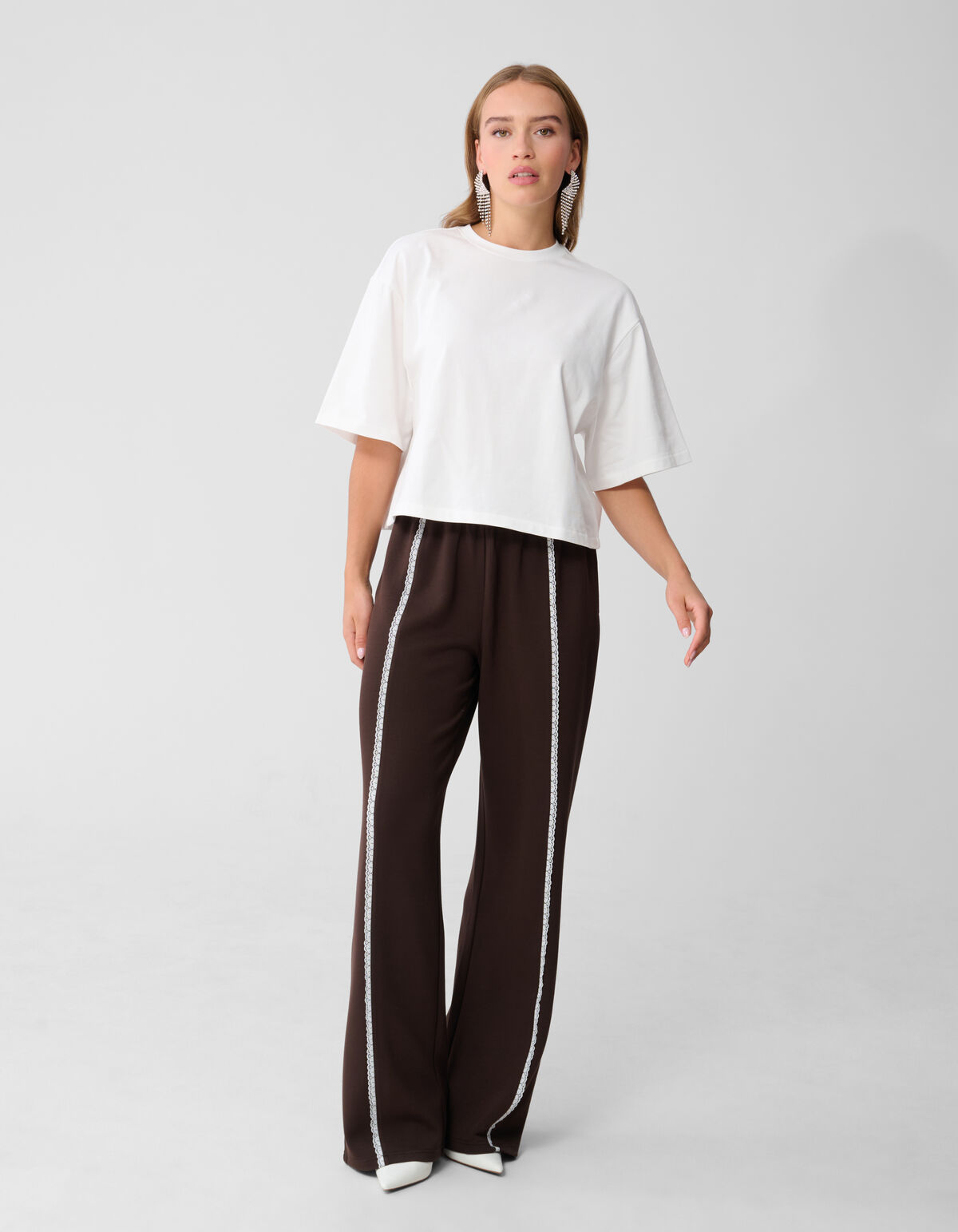 Cropped Boxy Fit T-Shirt Weiß SHOEBY WOMEN