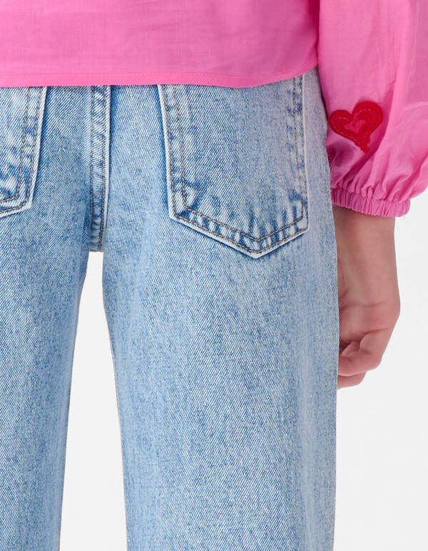 Wide Leg Jeans mit Strasssteinen Mediumstone SHOEBY GIRLS