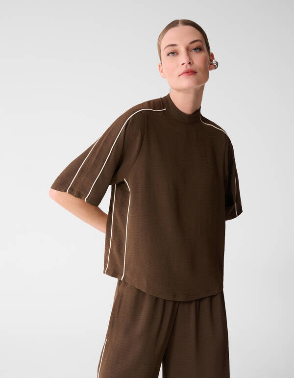 Twist Piping Top Braun SHOEBY WOMEN