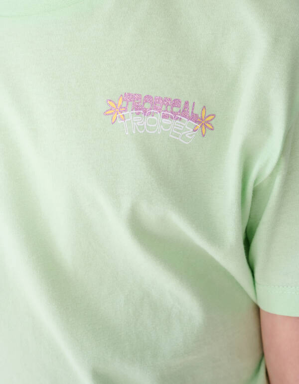 Tropical Artwork T-Shirt Hellgr&uuml;n SHOEBY GIRLS