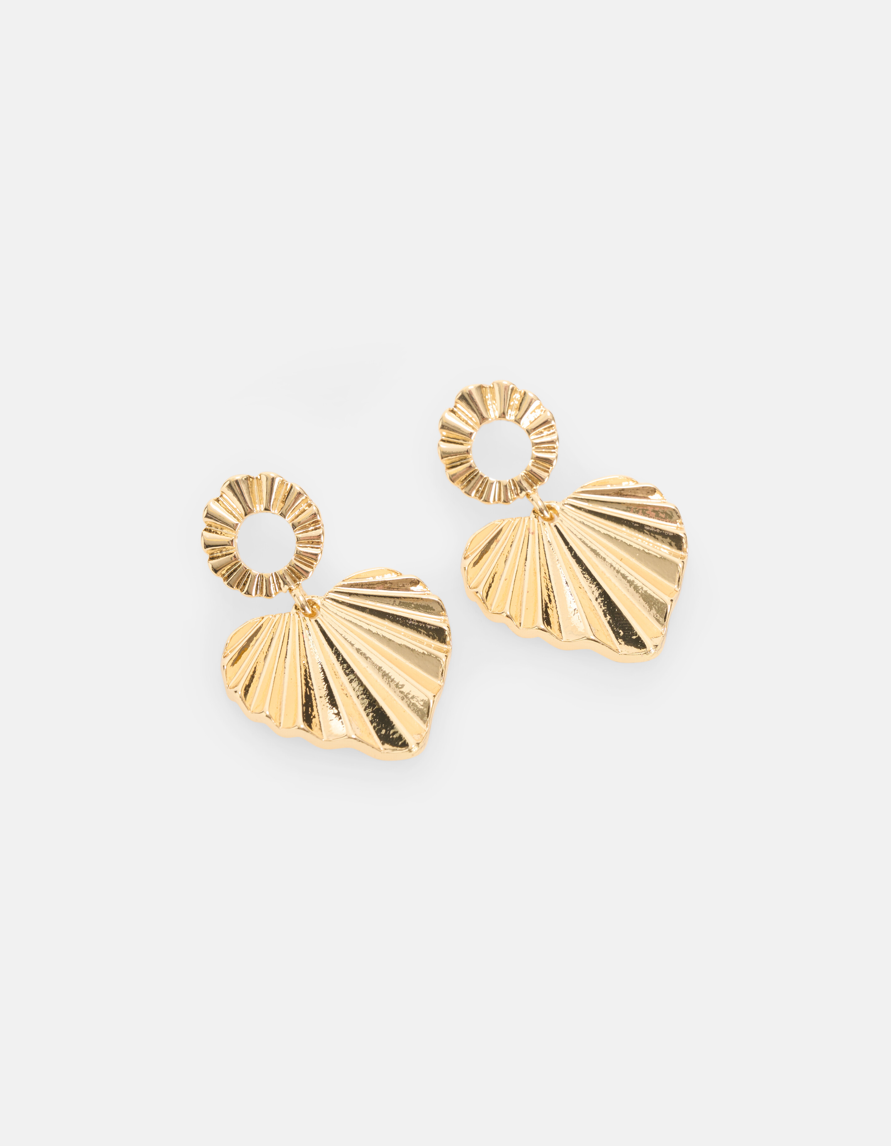 Gestreifte Herz-Ohrringe Gold SHOEBY ACCESSOIRES