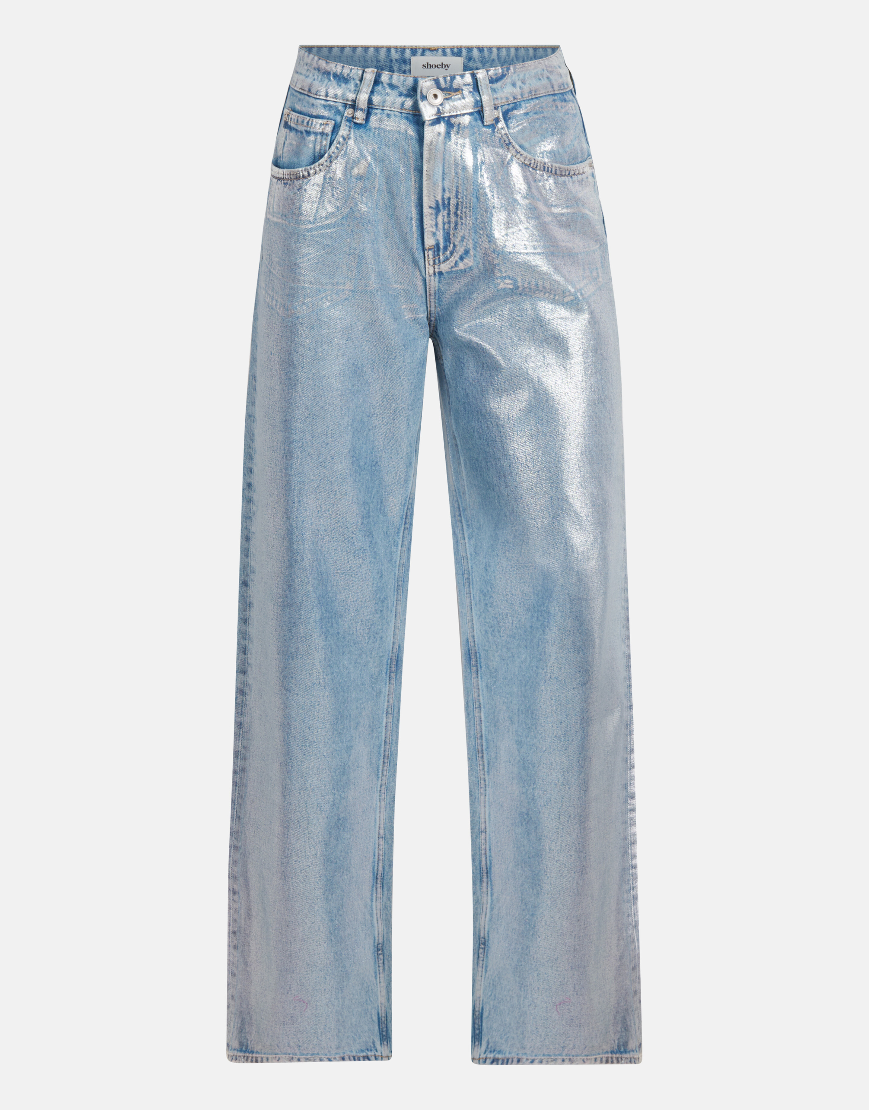 Metallic Jeans mit weitem Bein Silber L33 SHOEBY WOMEN