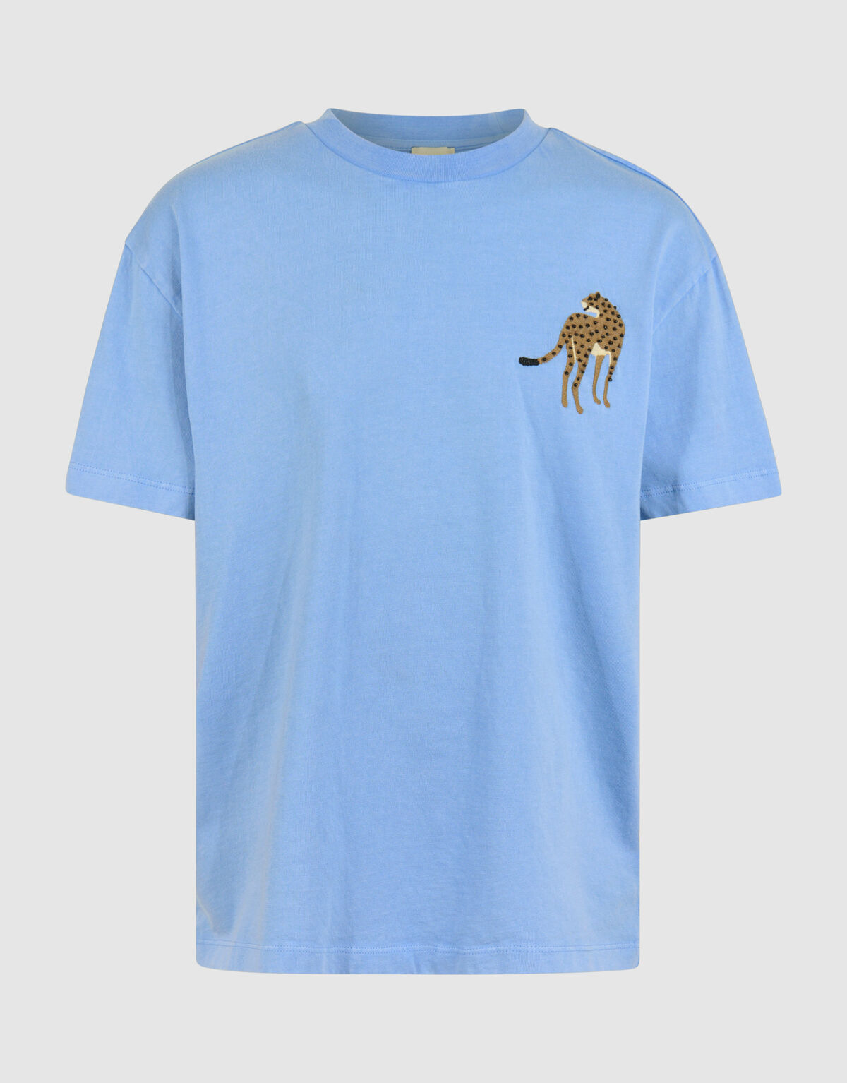 Leopard Embroidery T-shirt Light Blue von Lizzy SHOEBY GIRLS
