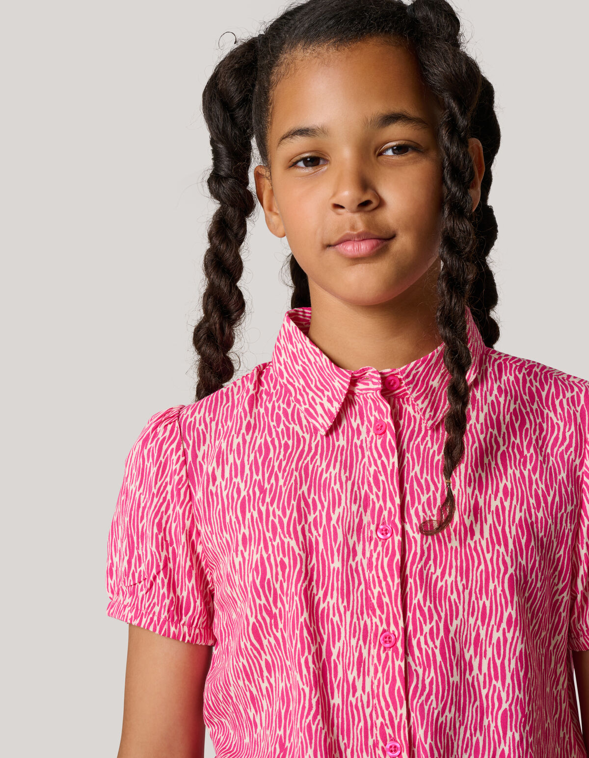 Gewelltes gestreiftes Top Rosa SHOEBY GIRLS