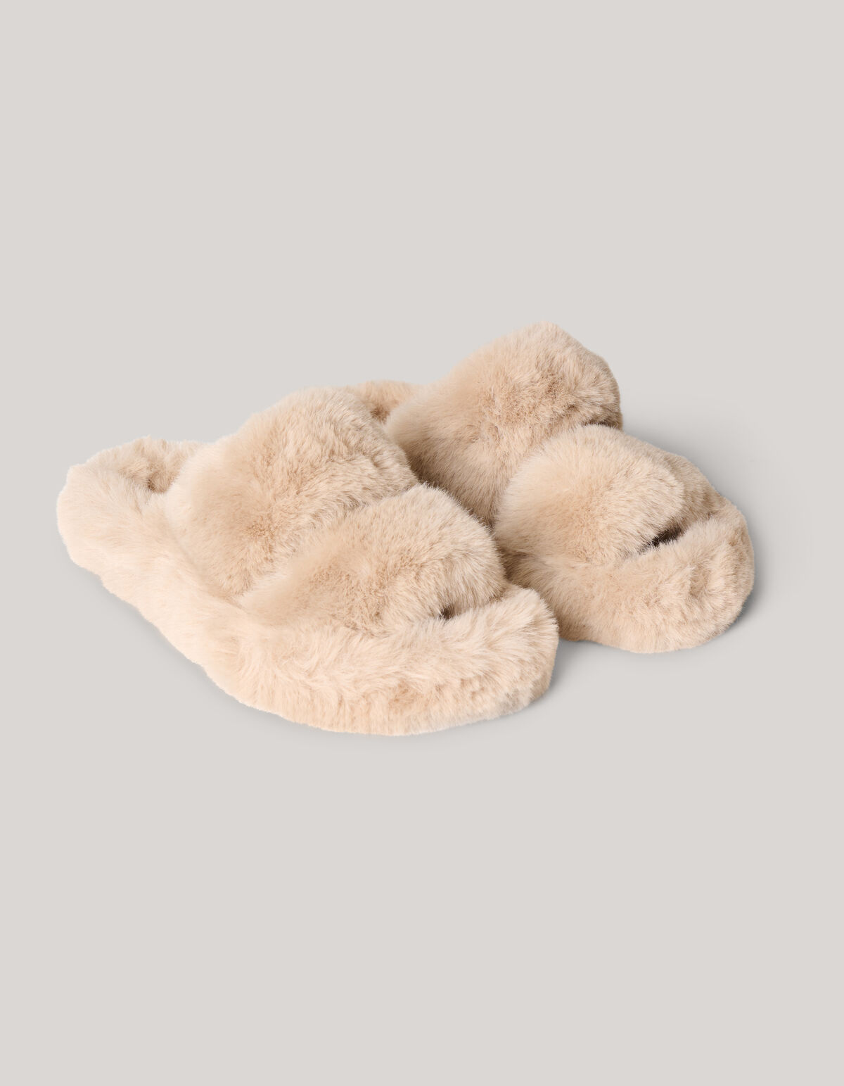 Flauschige Sandalen Hellbraun SHOEBY SHOES