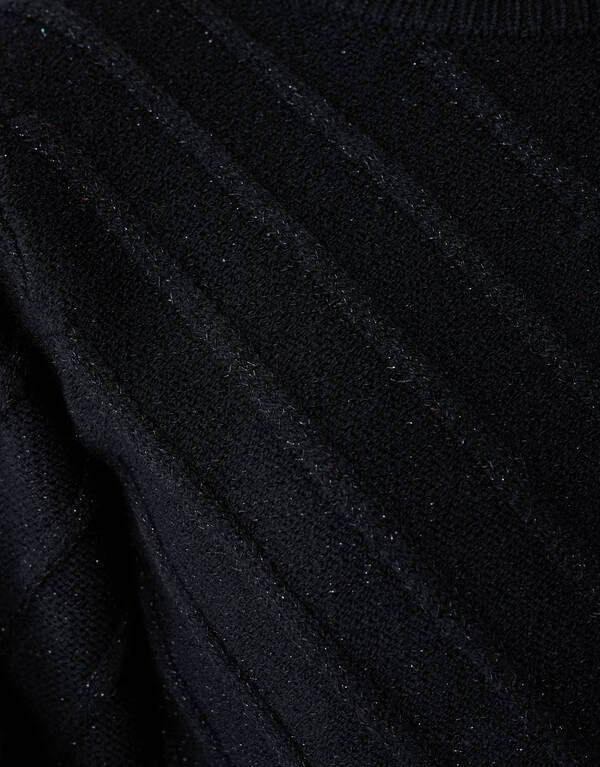 Schwarzer Glitzer-Strickpullover SHOEBY GIRLS