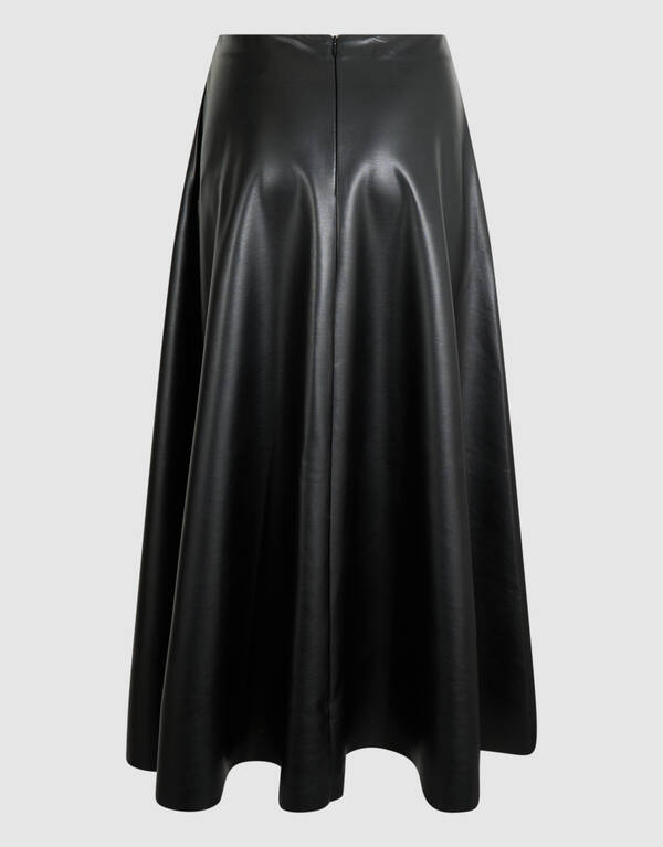 Veganer Maxi-Rock aus Kunstleder schwarz SHOEBY WOMEN