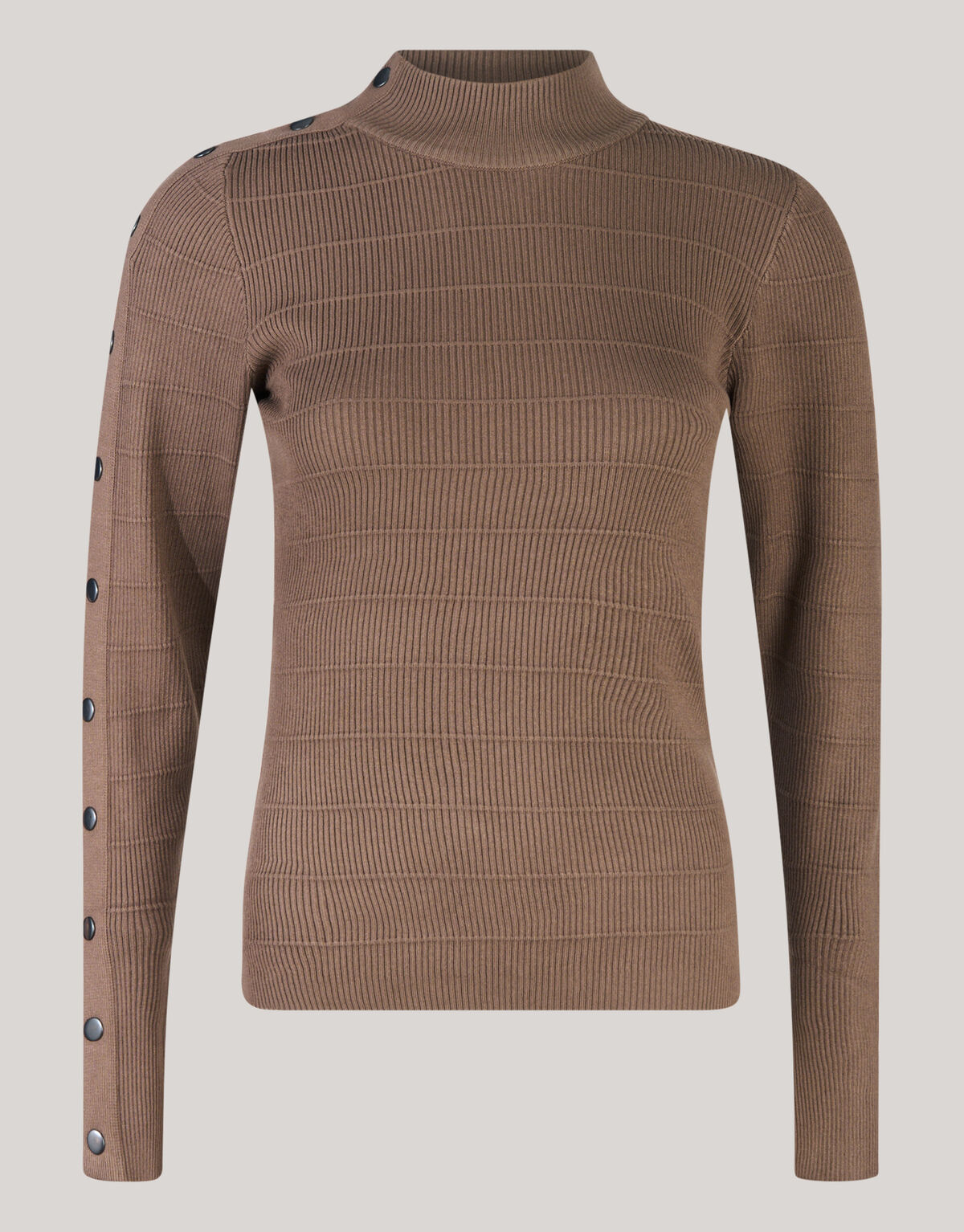 Rollkragenpullover mit Knopfleiste Dunkelbraun SHOEBY WOMEN