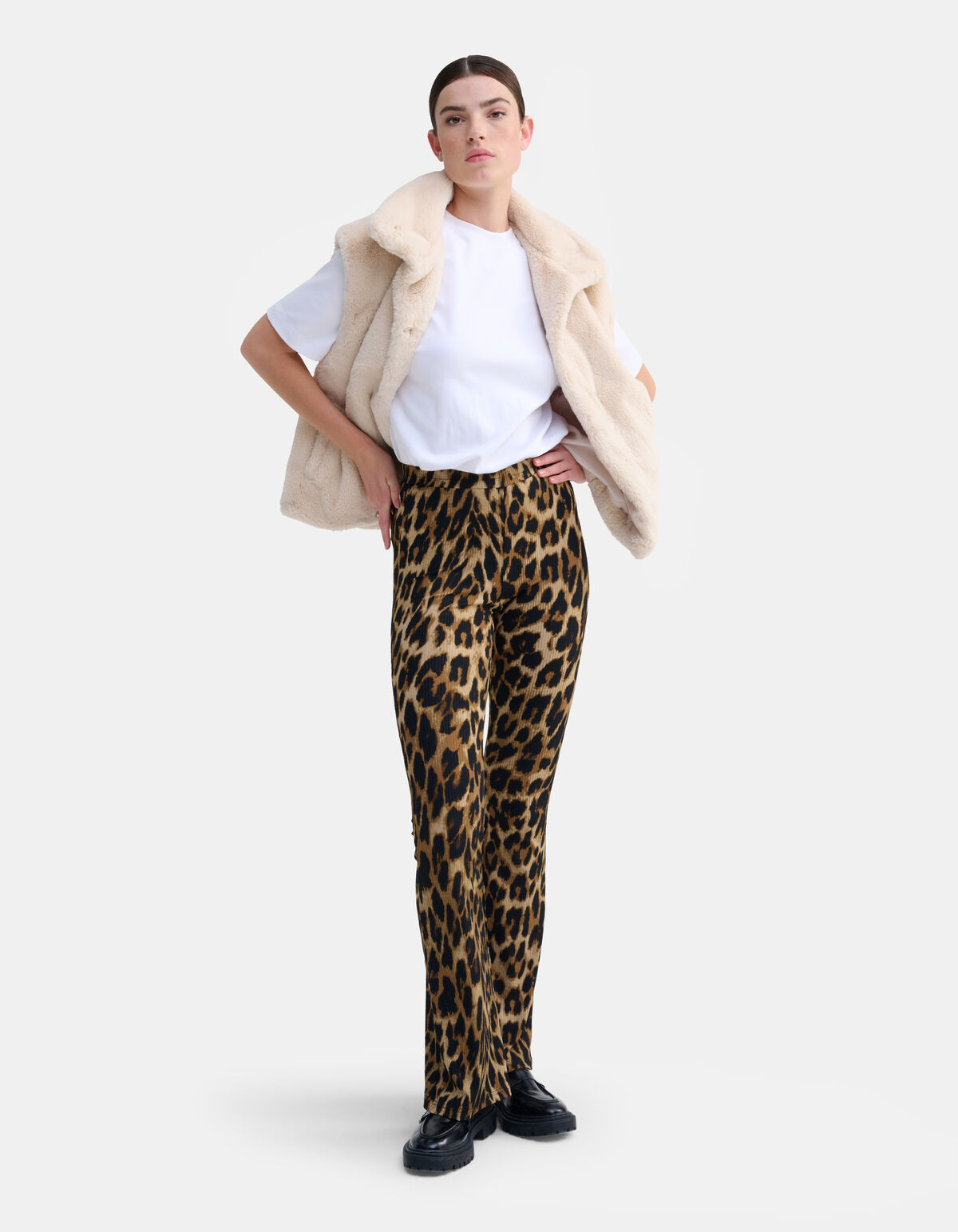 Schlaghosen-Leggings aus Rippstoff Animal SHOEBY WOMEN