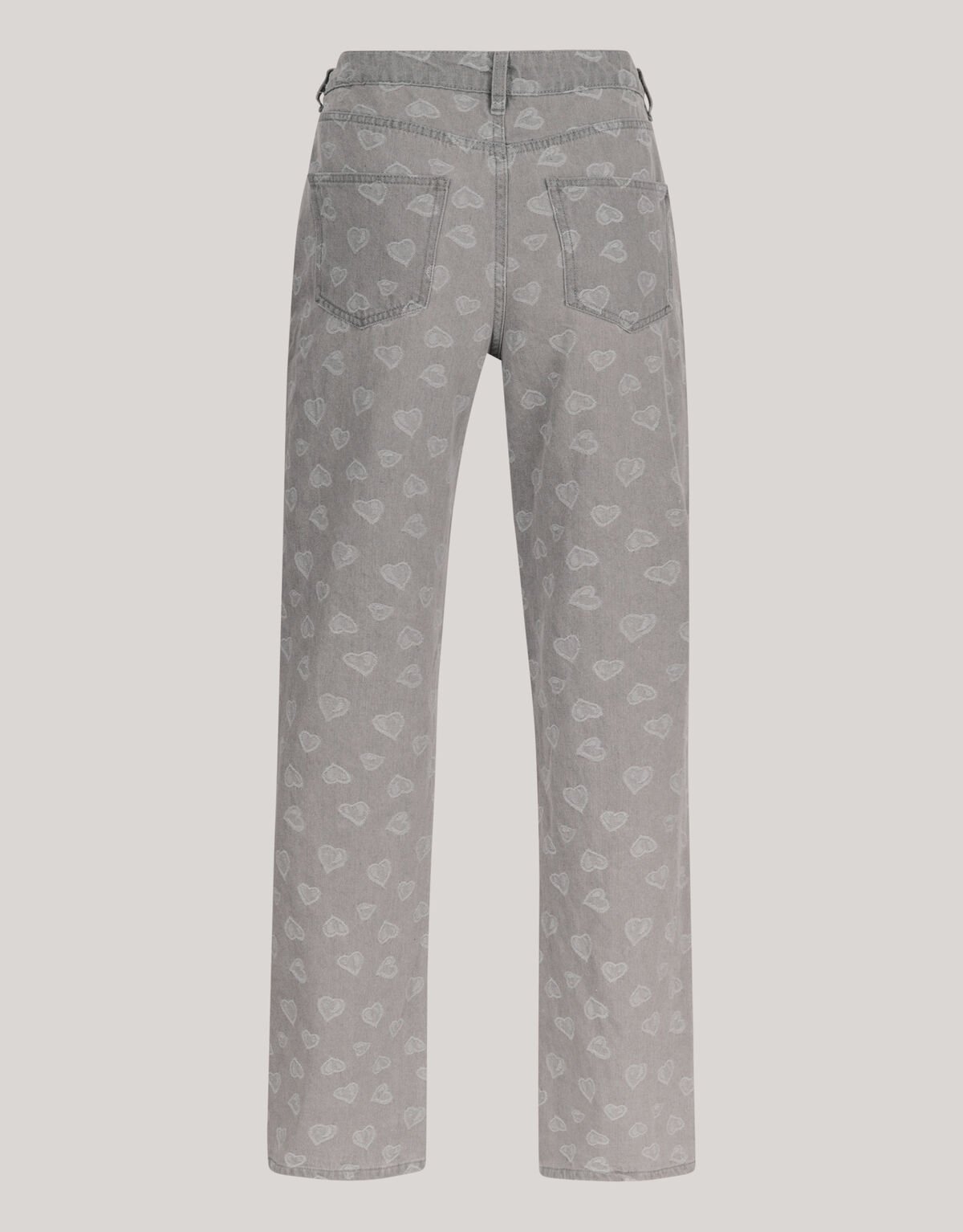 Jacquard Straight Fit Jeans Hellgrau SHOEBY WOMEN