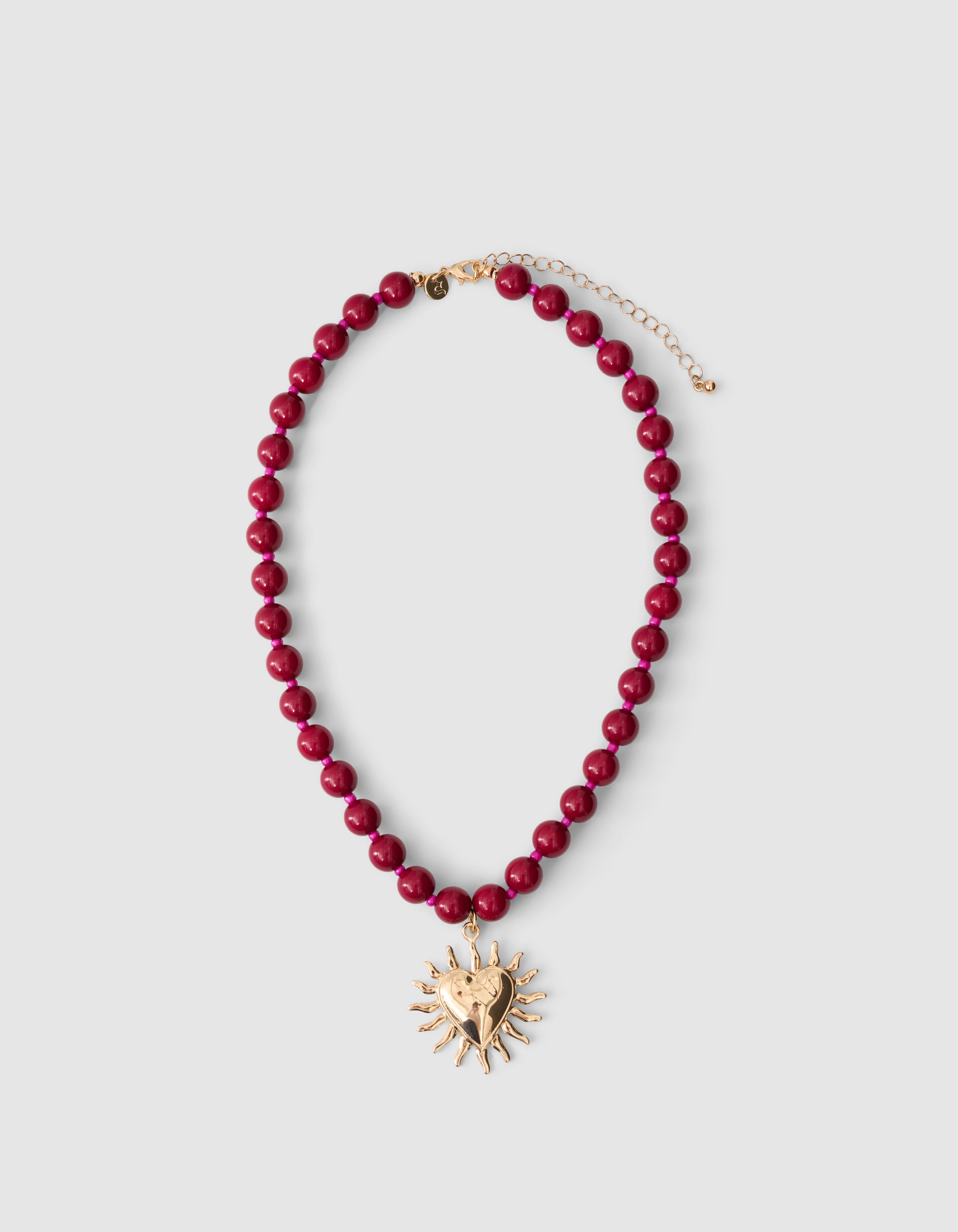 Beaded Sun Charm Kette Rot SHOEBY ACCESSOIRES