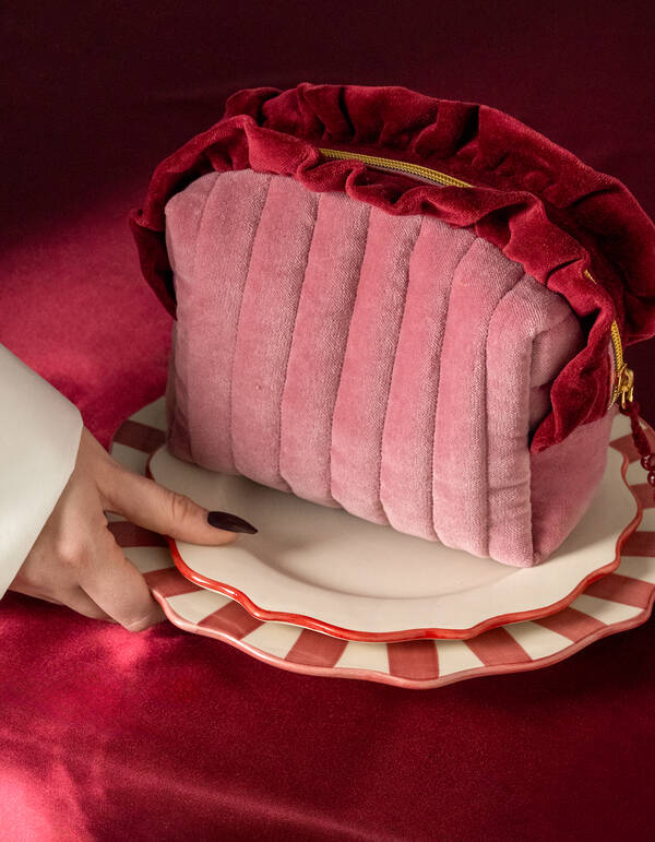 Velvet Make-up-Tasche Hellrosa SHOEBY ACCESSOIRES