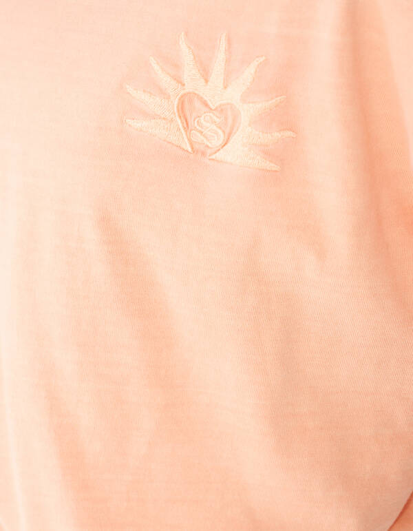 Strik Stickerei T-Shirt Hellorange SHOEBY GIRLS