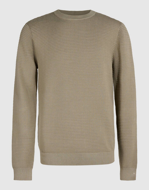 Rippstrick Pullover Grun SHOEBY MEN