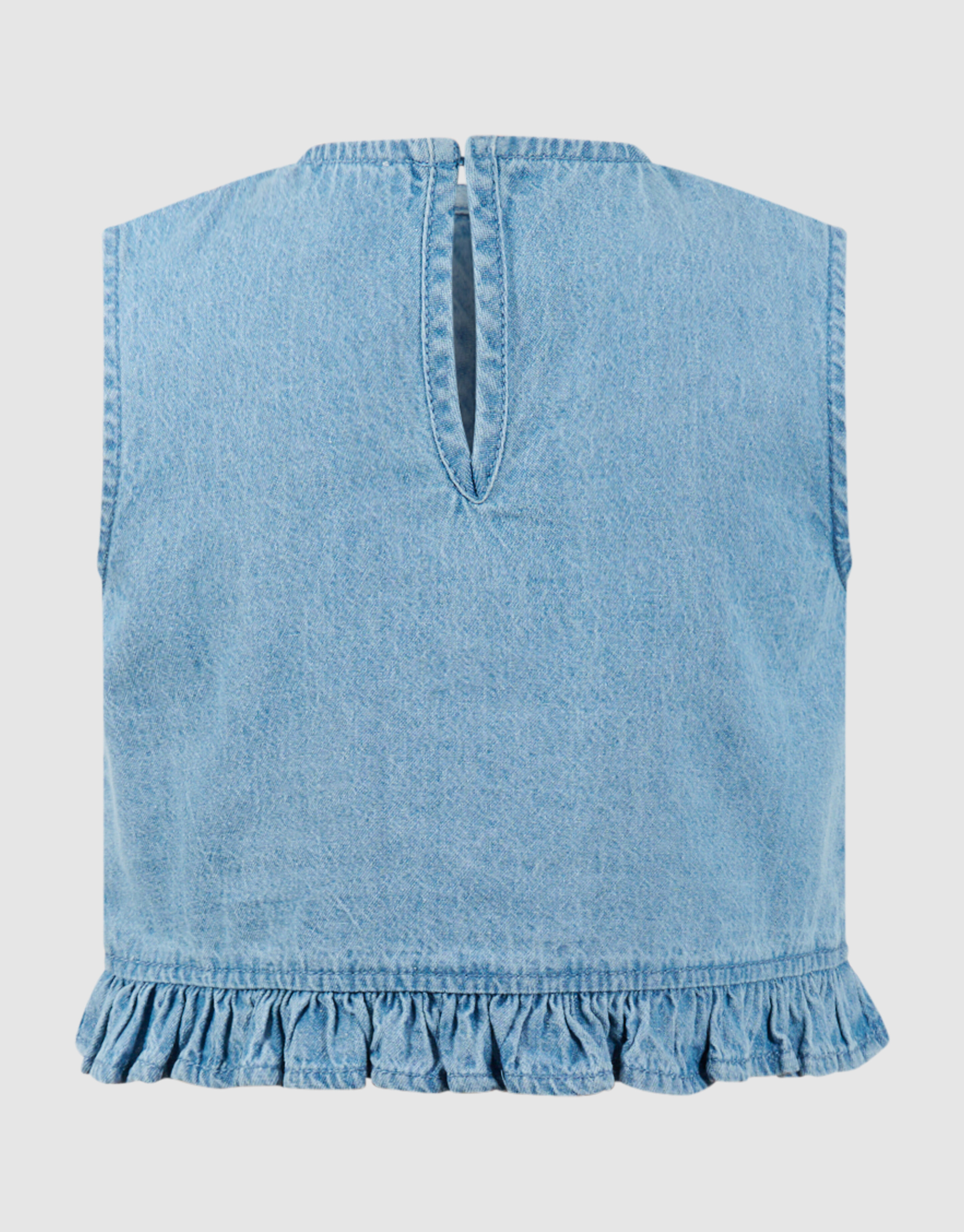 Cropped R&uuml;schenbluse Blau SHOEBY GIRLS