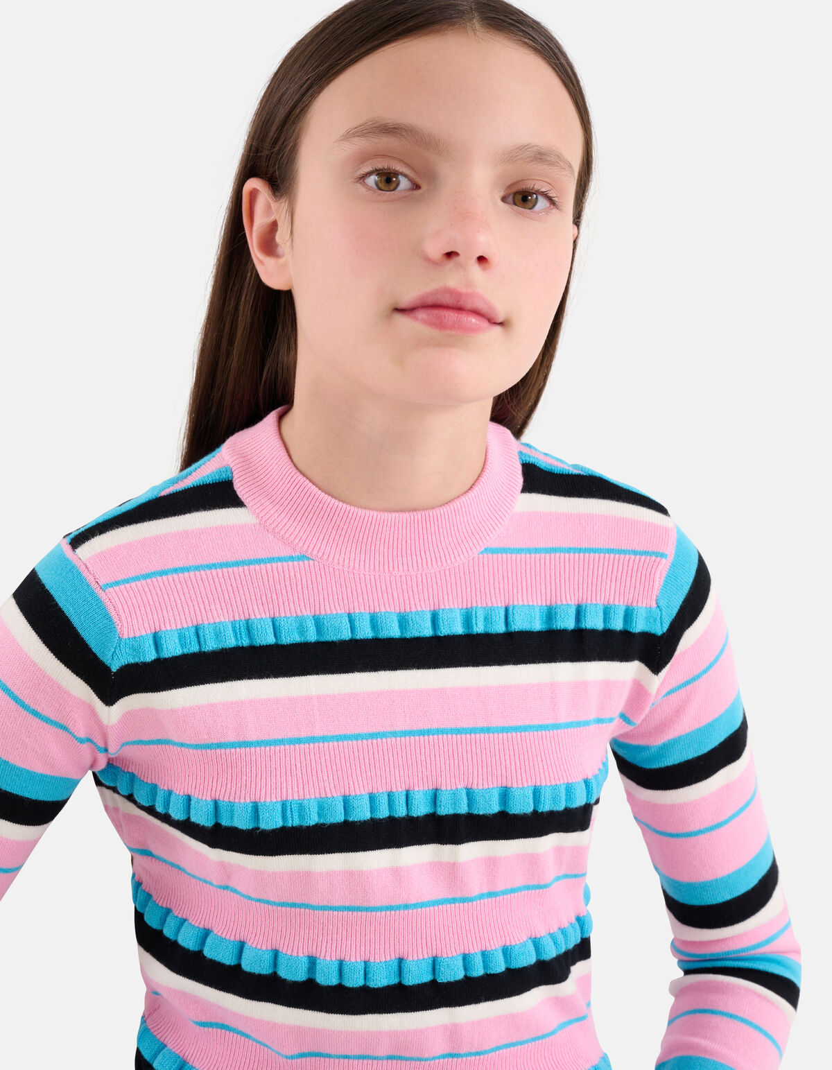 Gestreifter R&uuml;schenpulli Rosa SHOEBY GIRLS