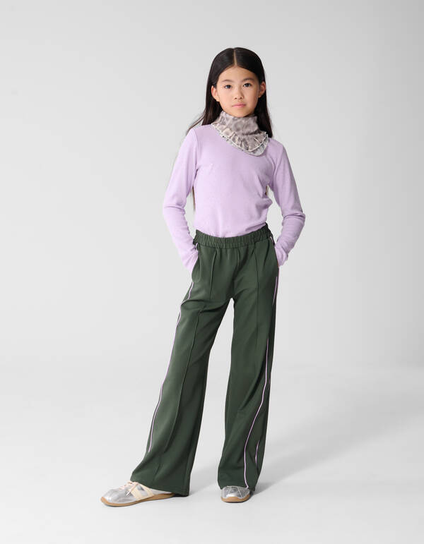 Hose mit weitem Bein und Ziernaht Dunkelgr&uuml;n SHOEBY GIRLS