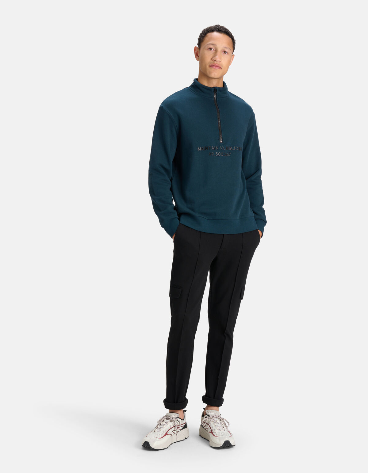 Zip-Pullover Dunkelgrün SHOEBY MEN