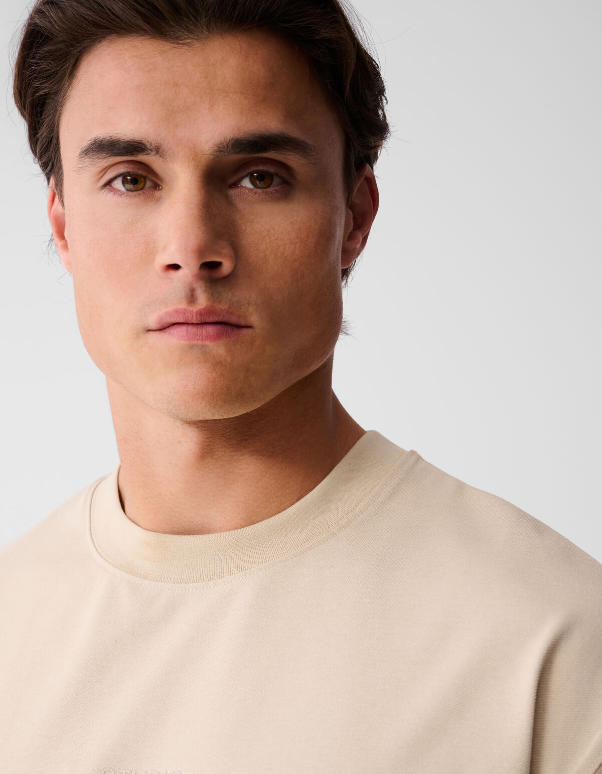 Studio Text Kunstwerk T-shirt Sand SHOEBY MEN