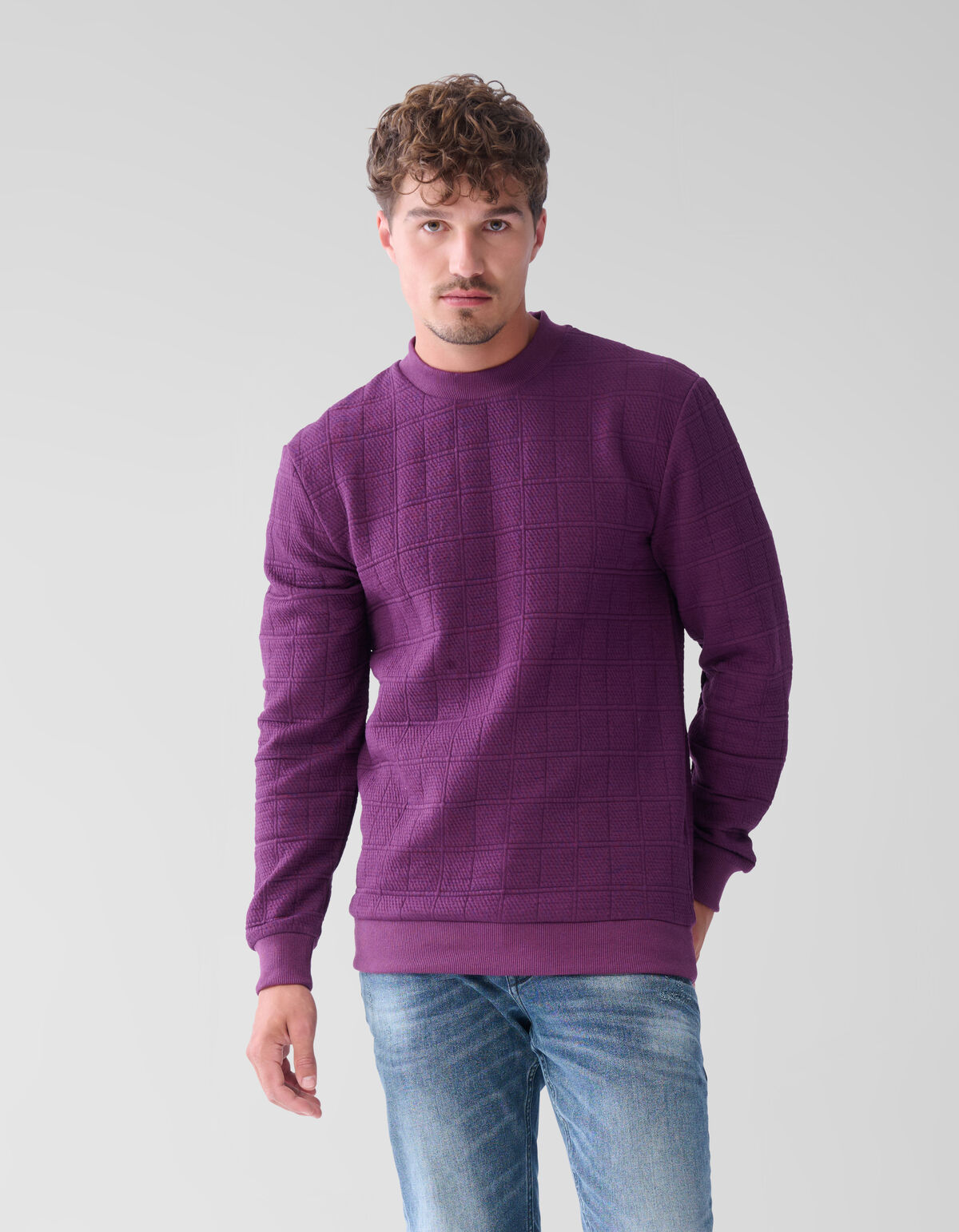 Struktur Pullover Dunkelrot SHOEBY MEN