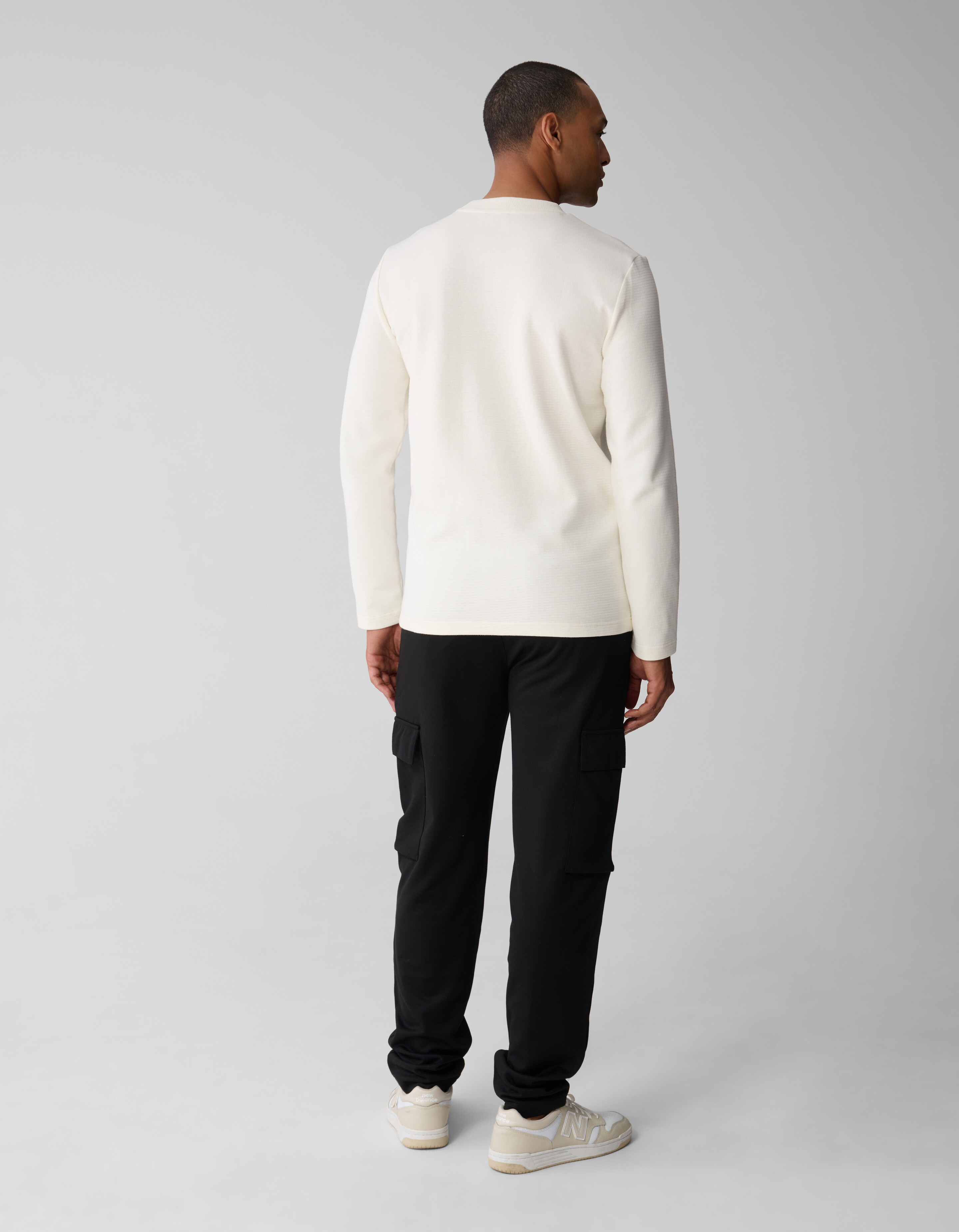 Studio Struktur T-Shirt Gebrochenes Weiß SHOEBY MEN
