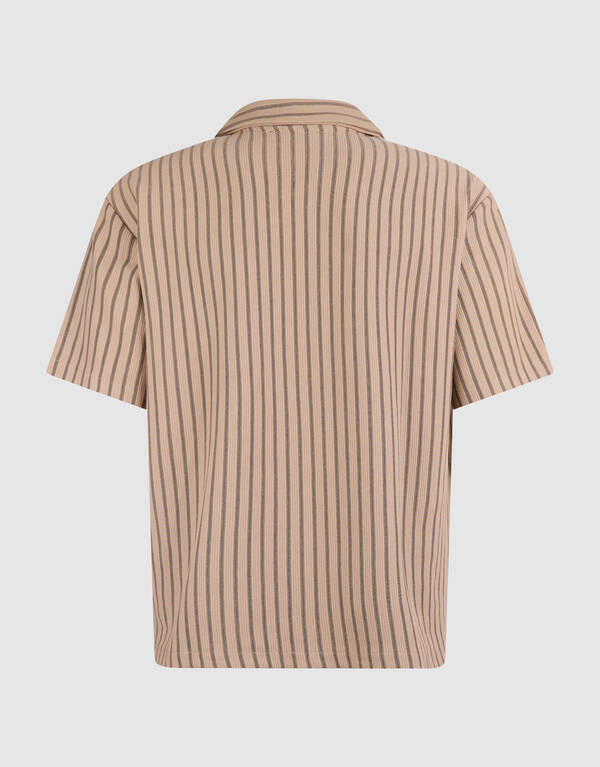 Pinstripe Rib Overhemd Zand SHOEBY MEN
