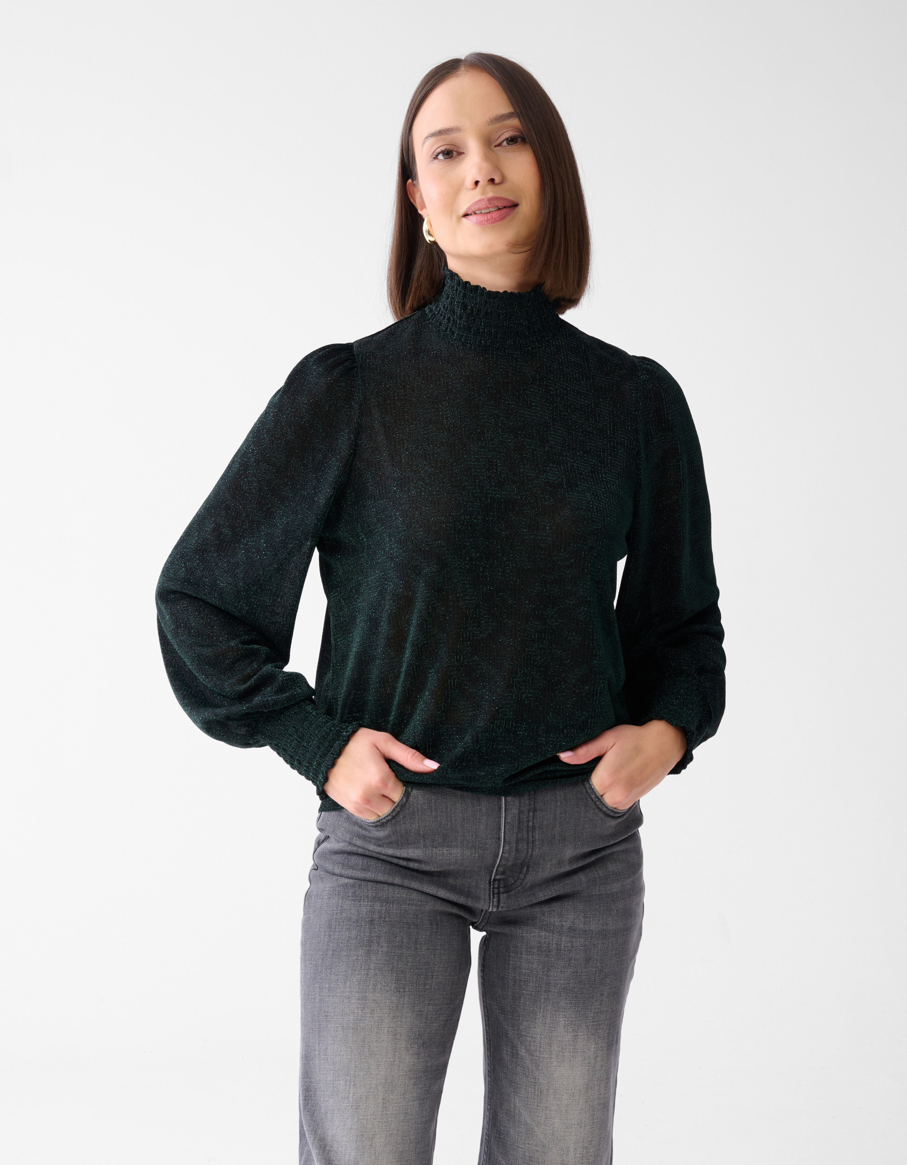 Lurex Top Dunkelgrün SHOEBY WOMEN